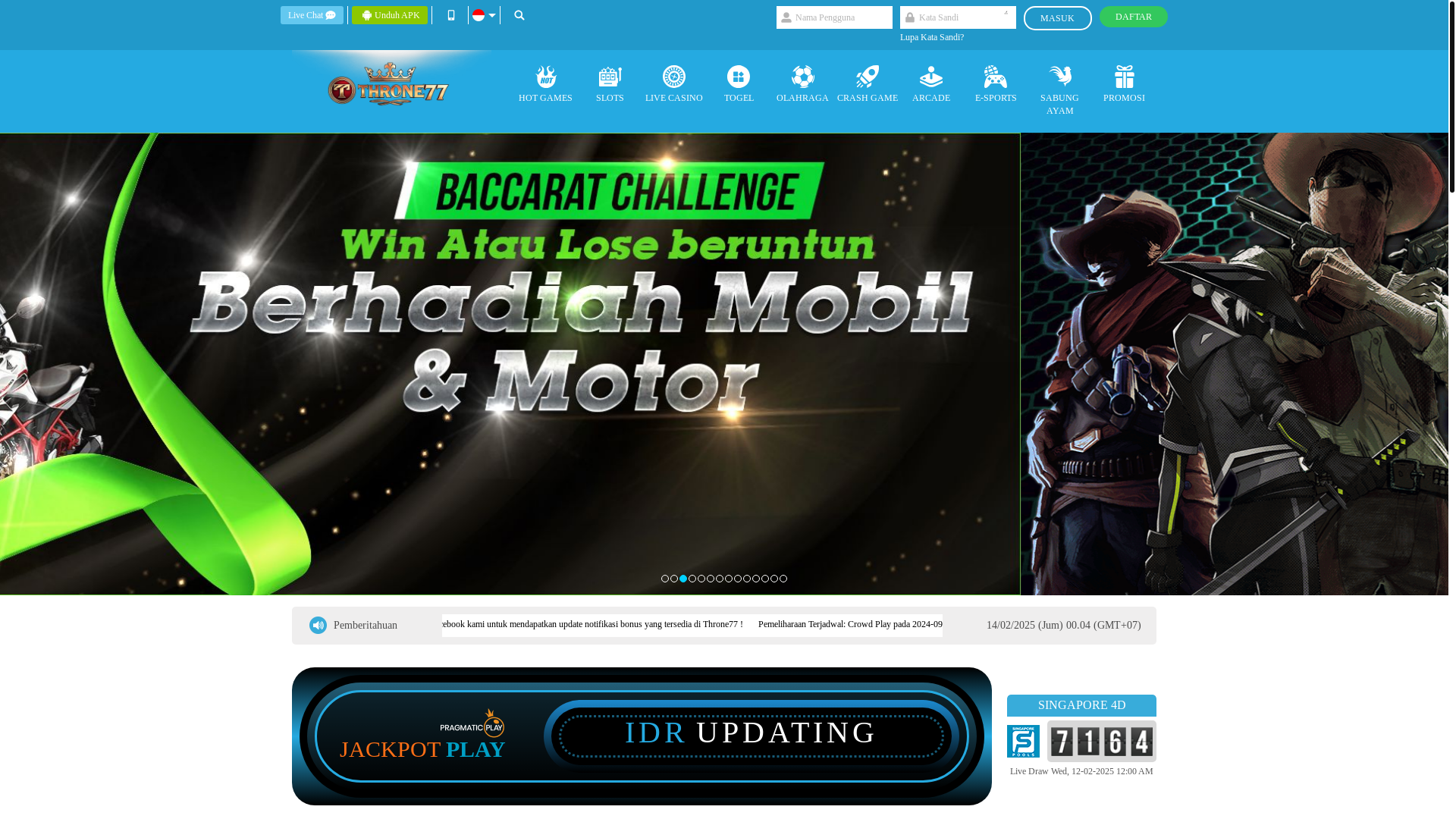 website screenshot of https://thronesevenseven.online/