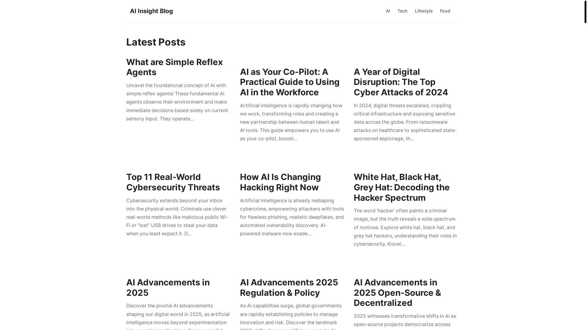 website screenshot of https://aiinsights-blog.pages.dev/