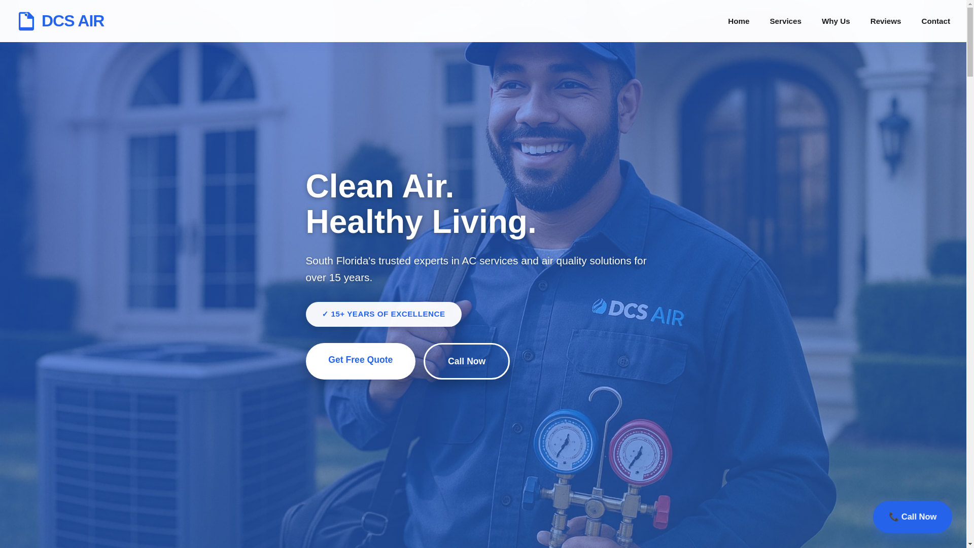 website screenshot of https://dcsairflorida.com/