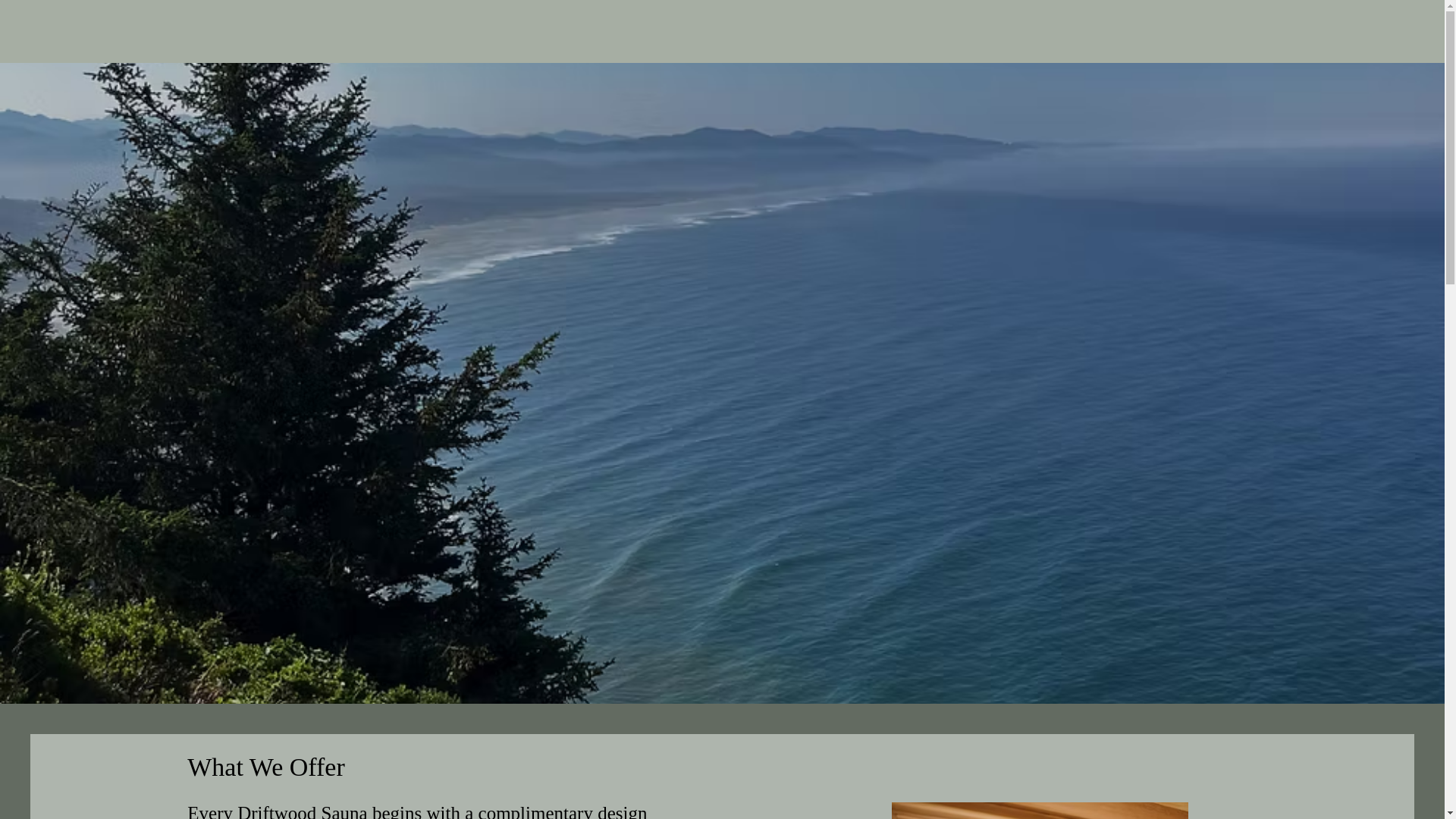 website screenshot of https://driftwoodcustomsaunas.com/