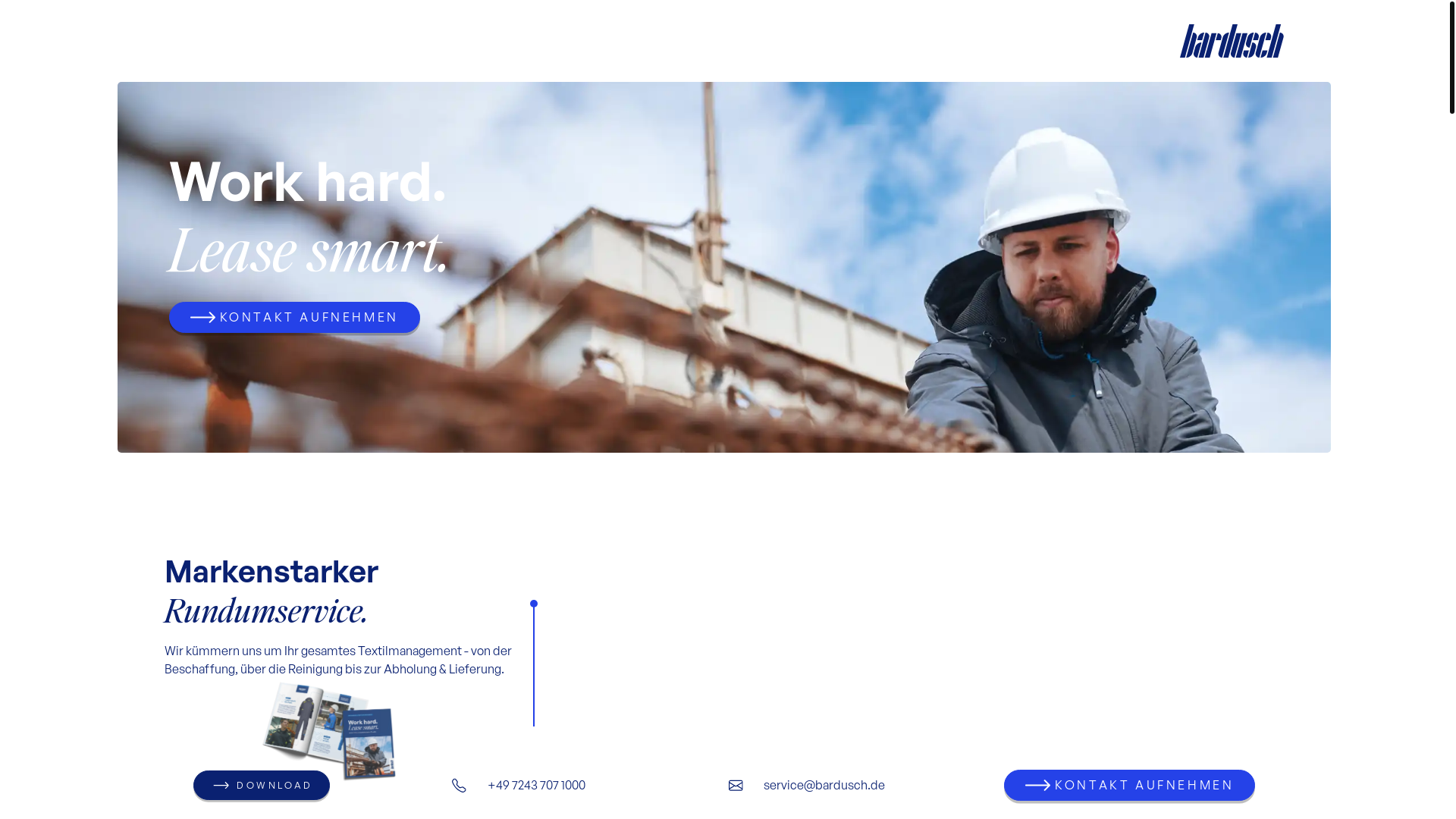 website screenshot of https://bardusch-textilservice.de/