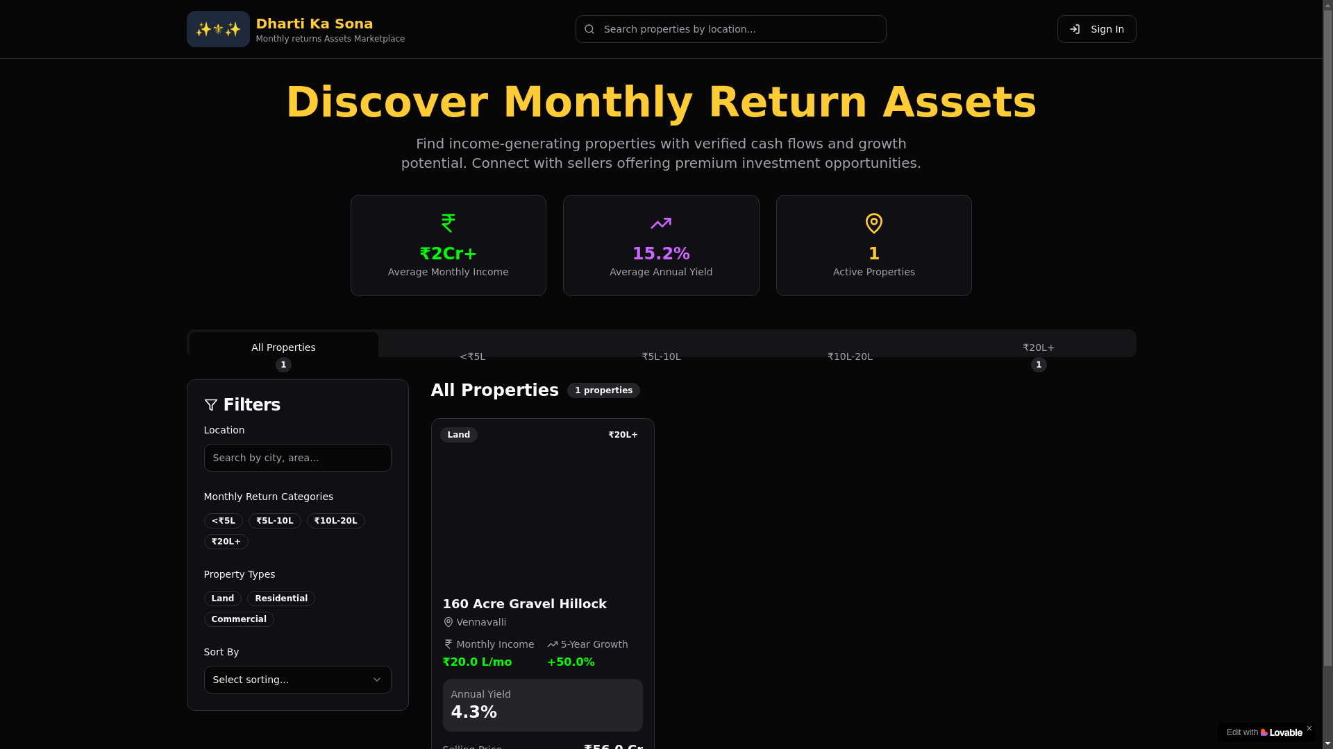 website screenshot of https://dhartikasona.com/