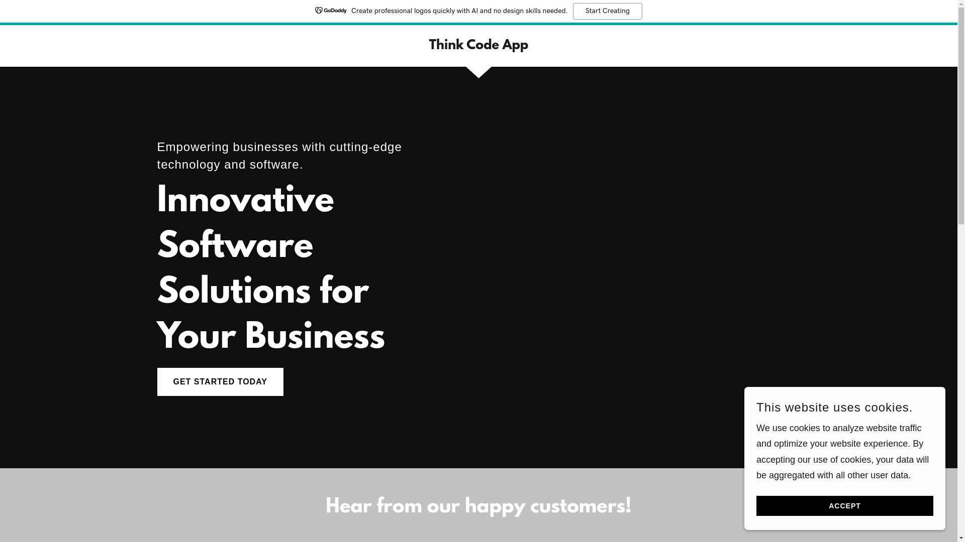 website screenshot of https://thinkode.app/