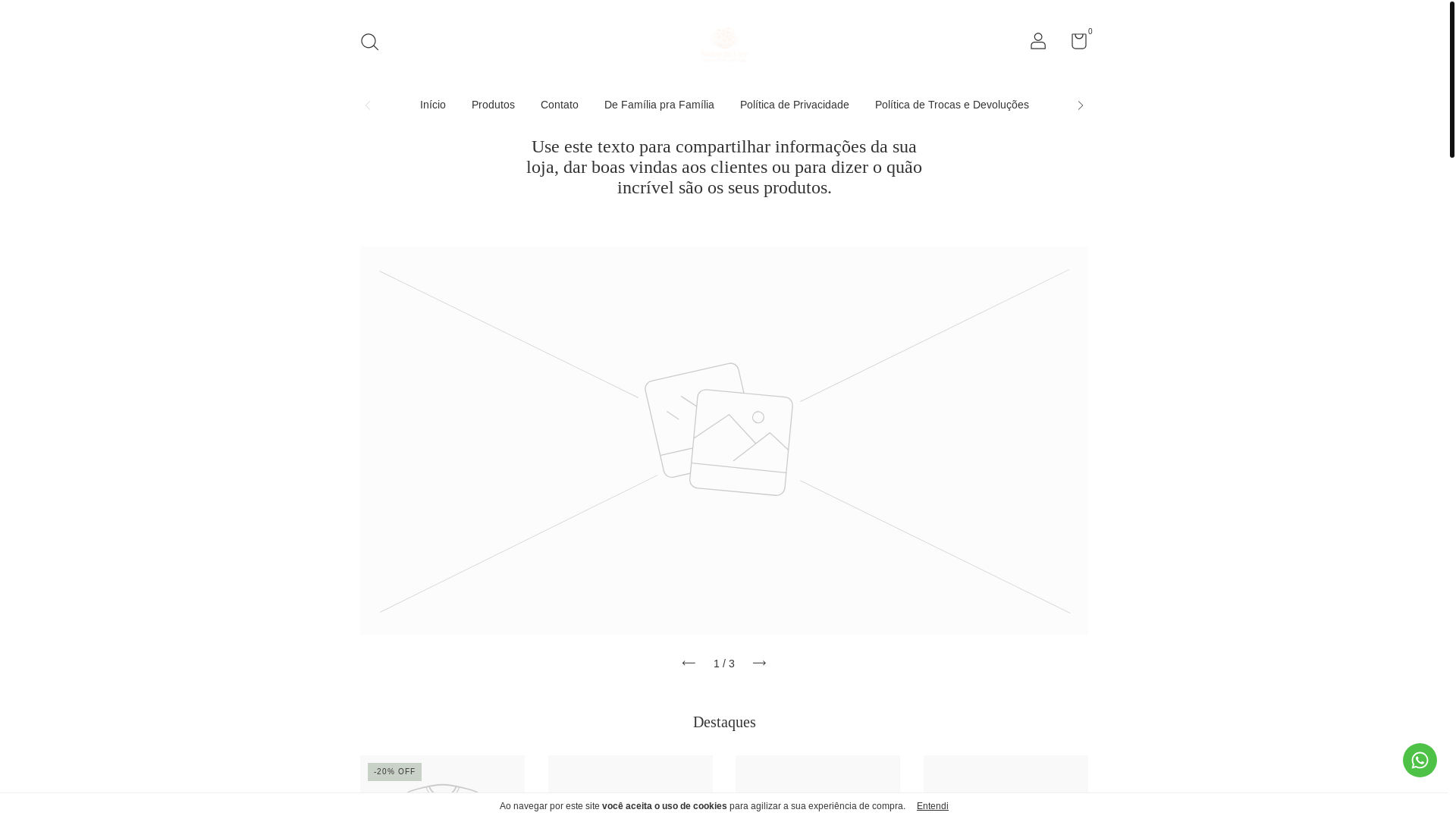 website screenshot of https://ninhodalice.com.br/
