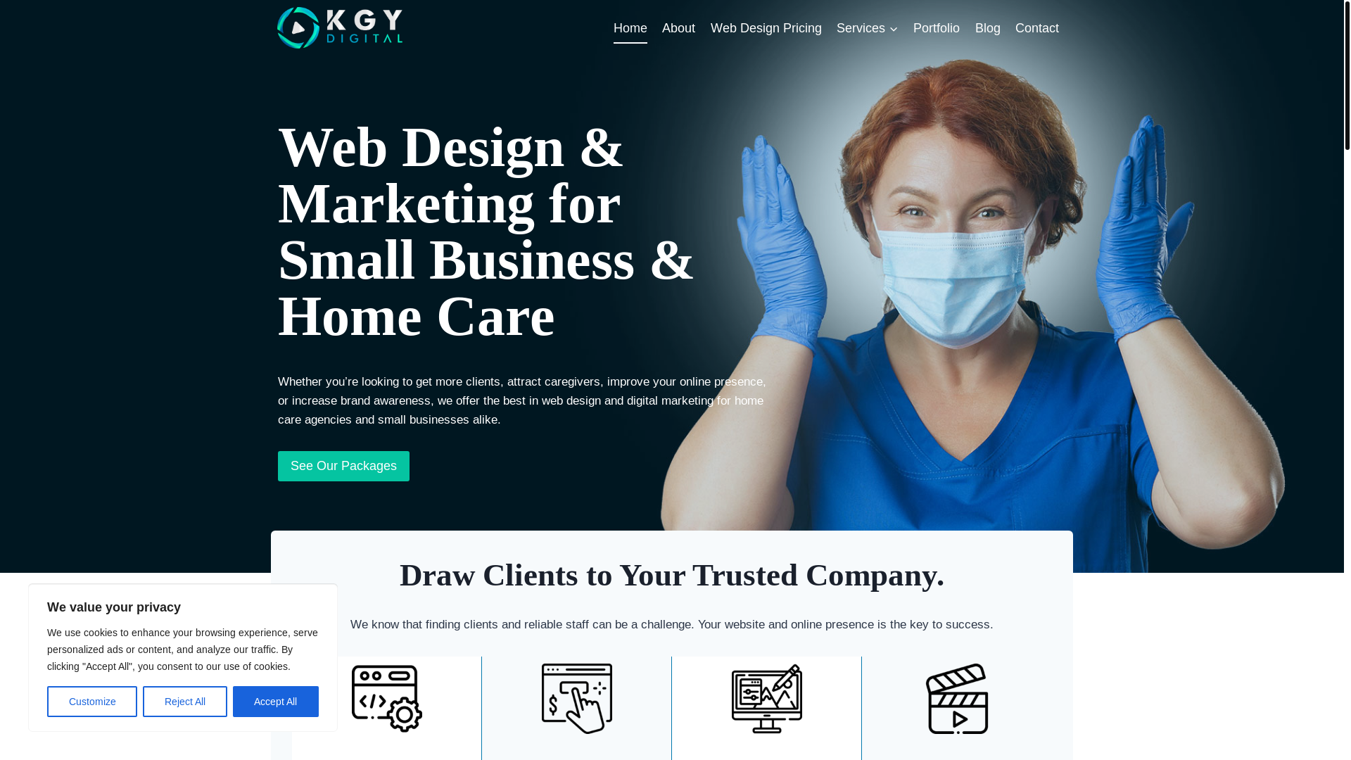 website screenshot of https://kgysites.com/