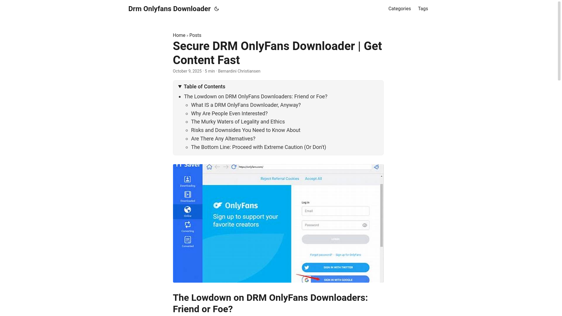 website screenshot of https://drm-onlyfans-downloader.pages.dev/