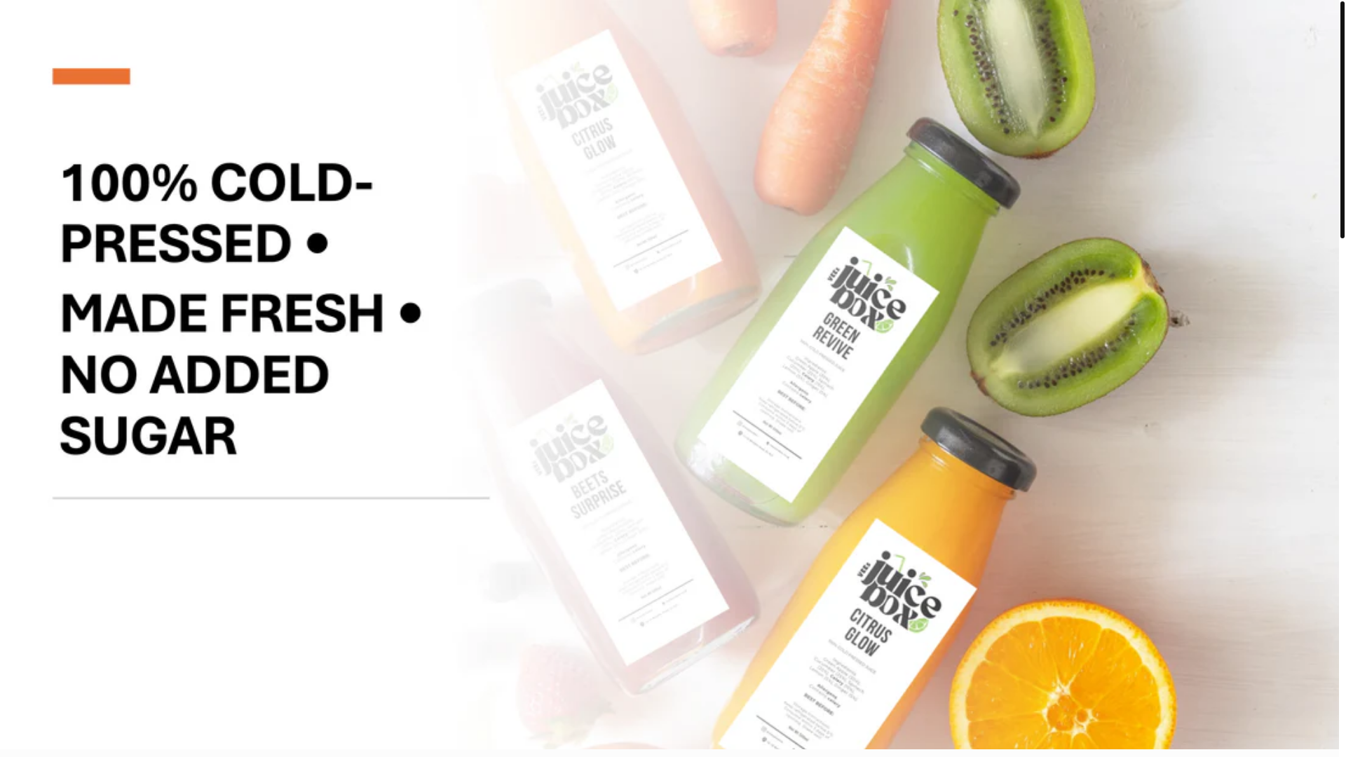 website screenshot of https://thejuiceboxco.co.uk/