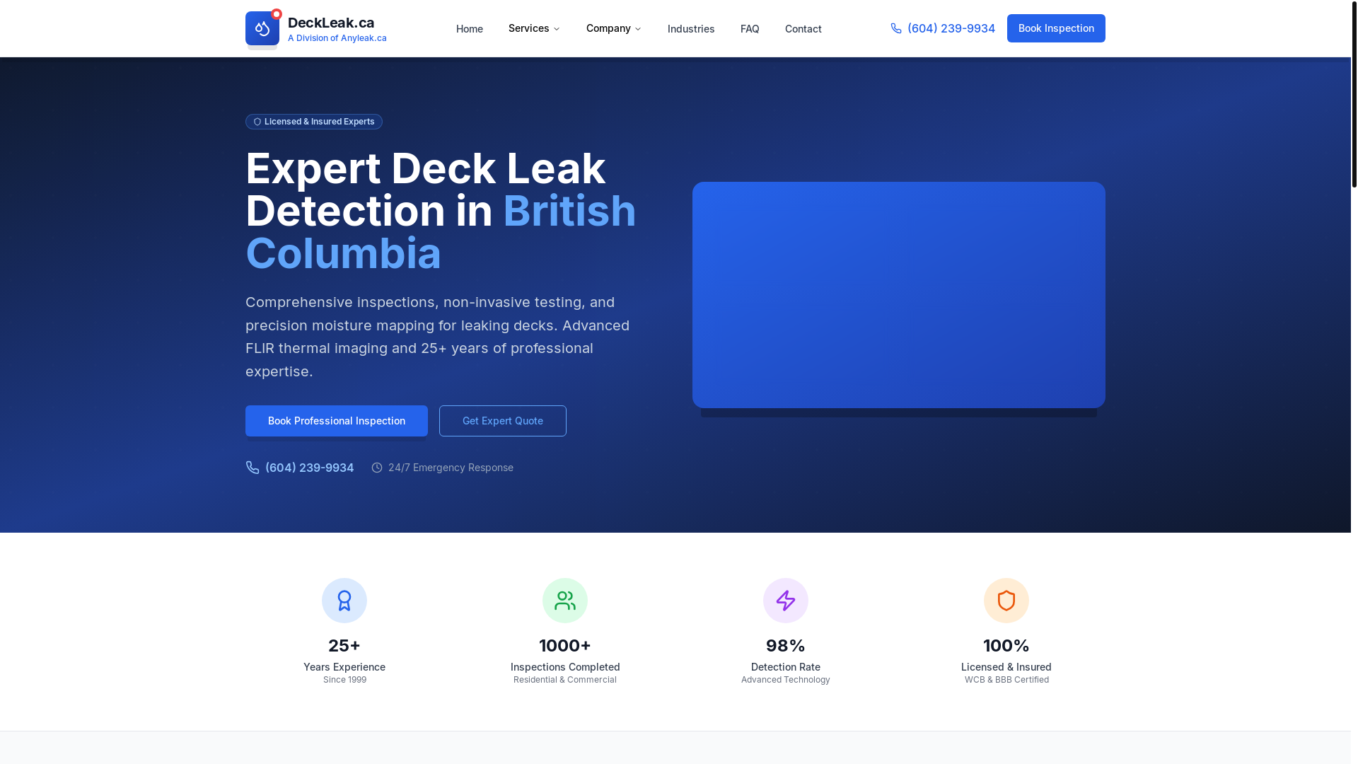 website screenshot of https://deckleak.ca/