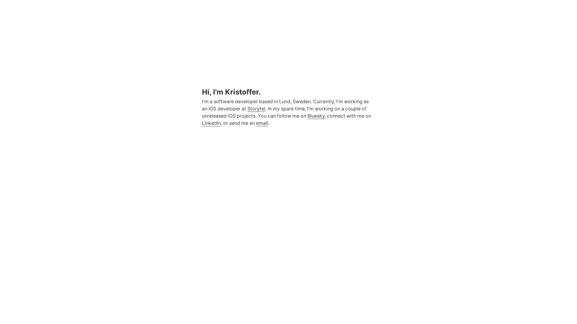website screenshot of https://kristofferjohansson.pages.dev/