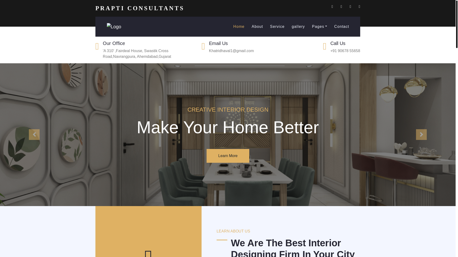 website screenshot of https://prapticonsultants.in/