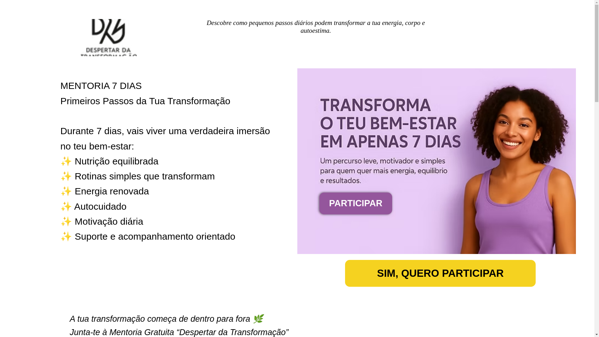 website screenshot of https://despertardatransformacao.com/