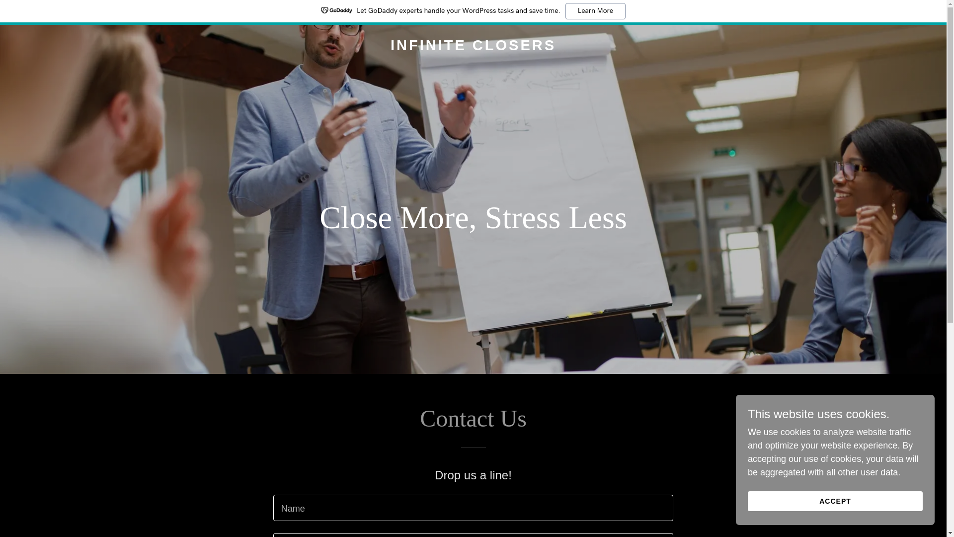 website screenshot of https://infiniteclosers.vip/