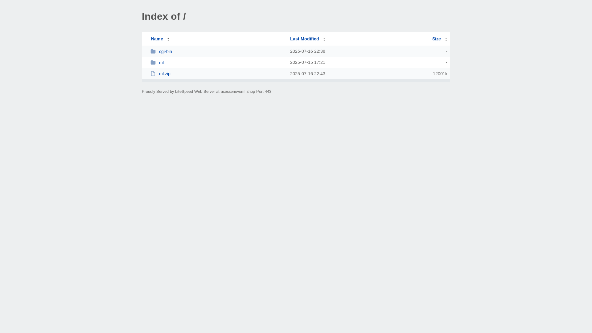 website screenshot of https://acessenovoml.shop/
