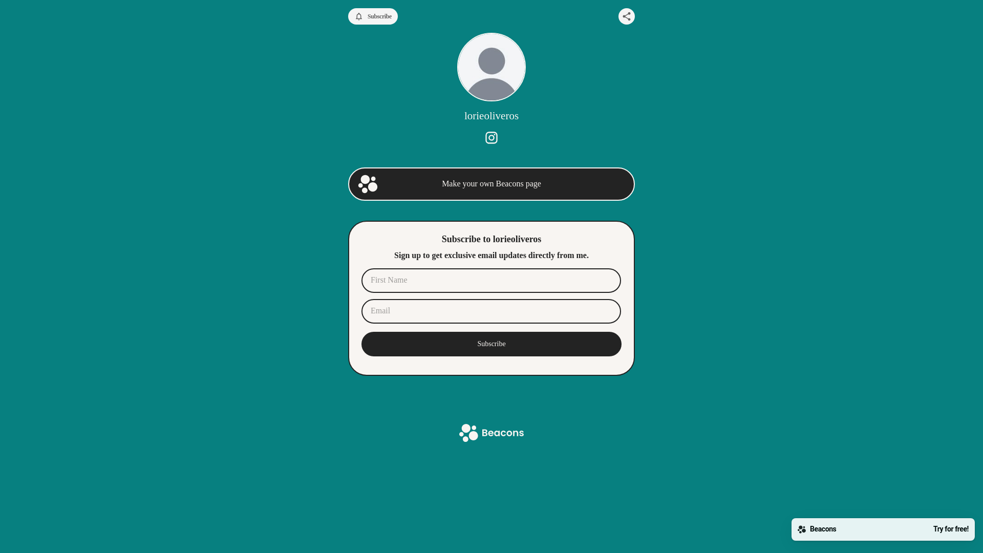 website screenshot of https://lorieoliveros.com/