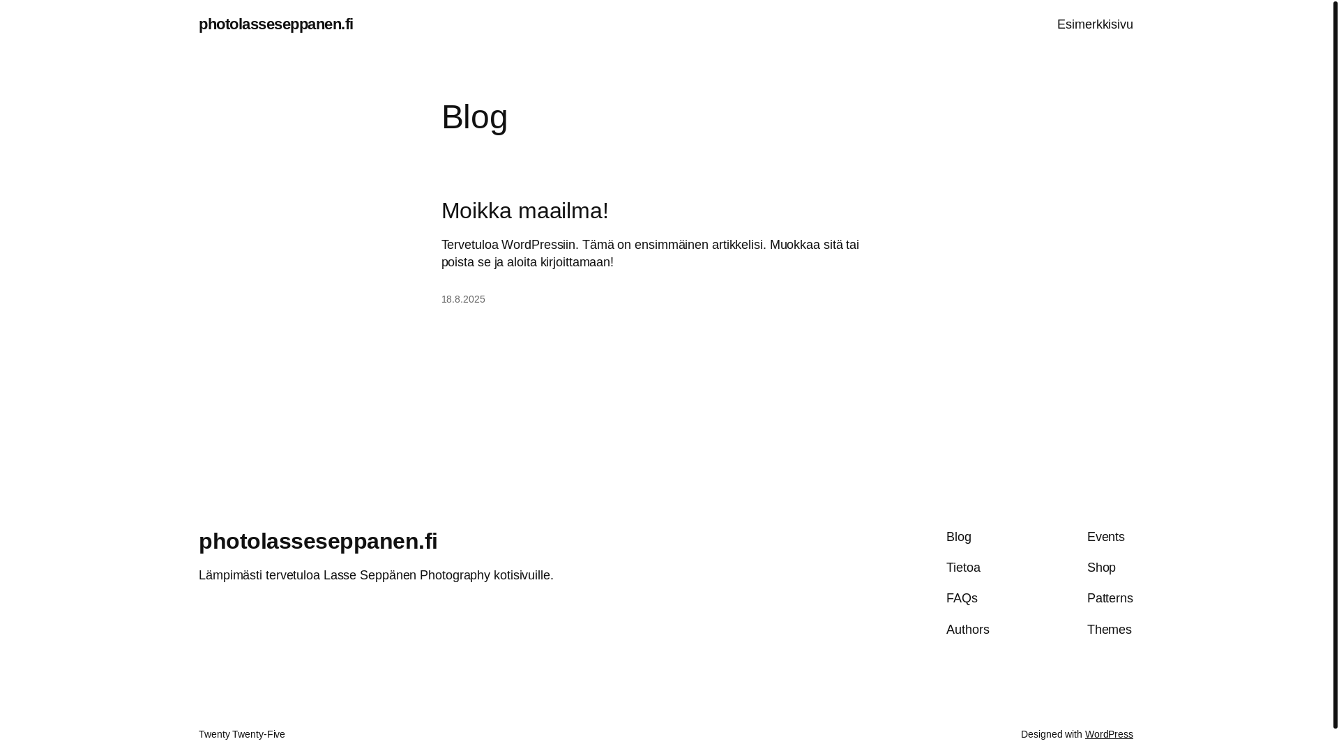 website screenshot of https://photolasseseppanen.fi/