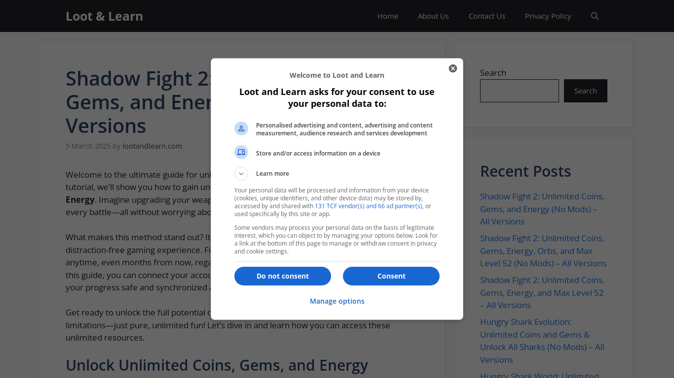website screenshot of https://lootandlearn.com/11