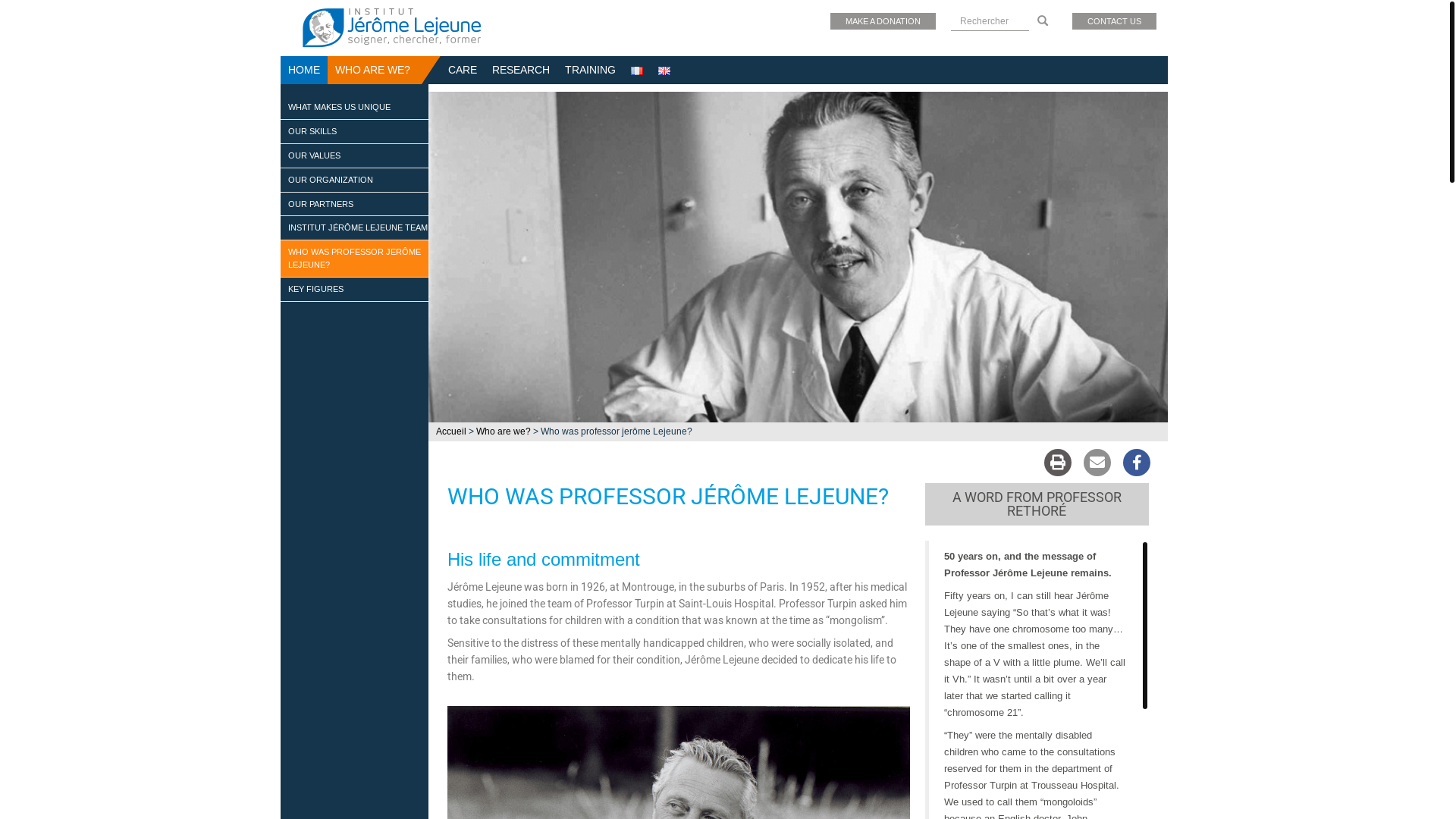 website screenshot of https://www.institutlejeune.org/en/who-are-we/who-was-professor-jerome-lejeune.html