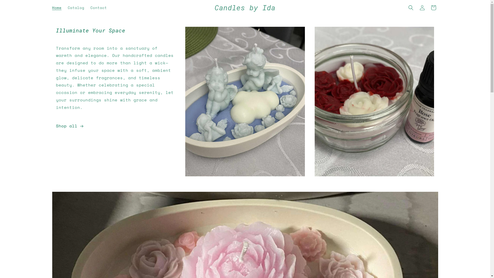 website screenshot of https://candlesbyida.co.uk/