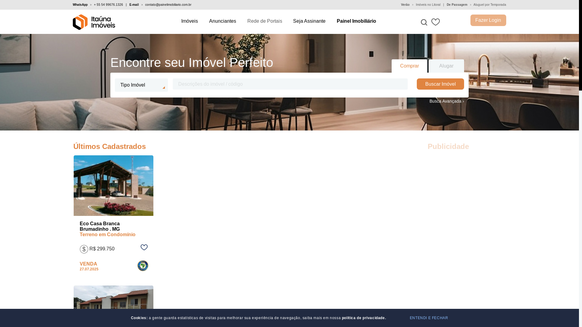website screenshot of https://itaunaimoveis.com.br/
