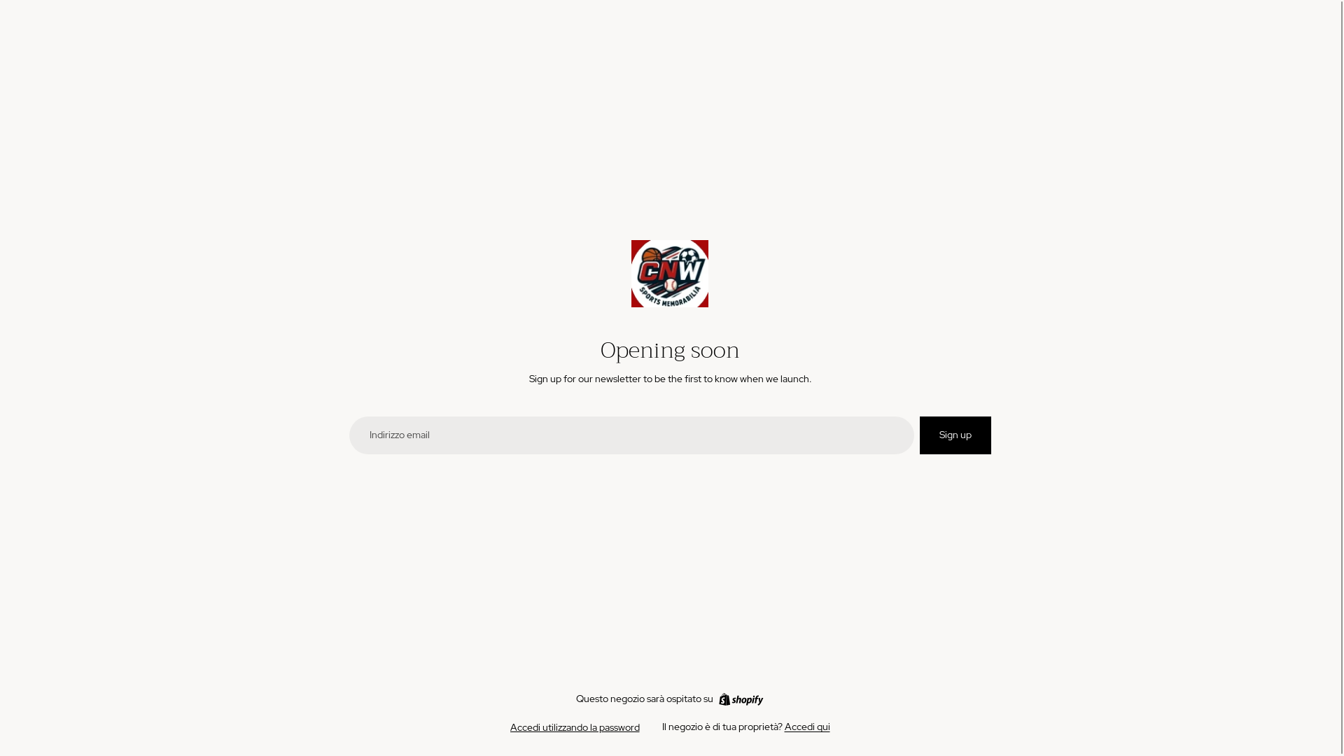 website screenshot of https://cnwmemorabilia.it/