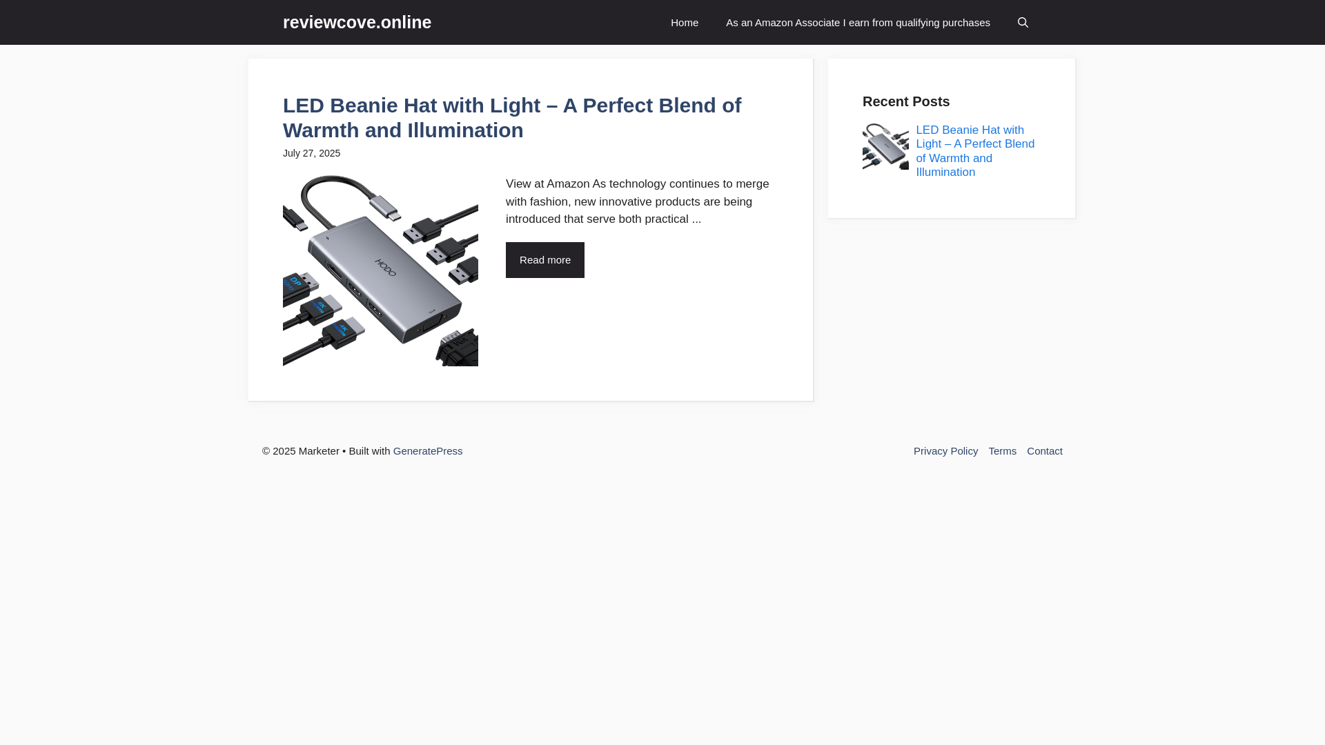website screenshot of https://reviewcove.online/
