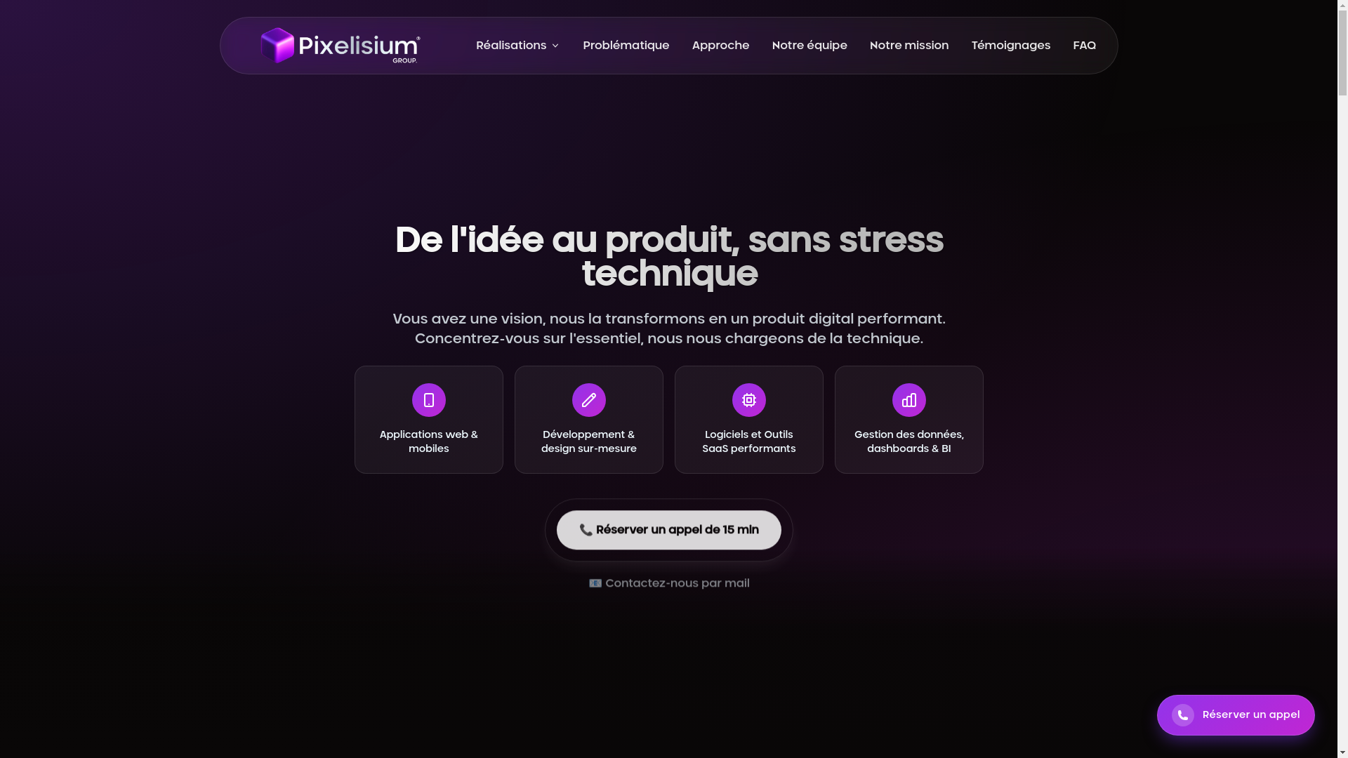 website screenshot of https://pixelisium-landingpage.pages.dev/