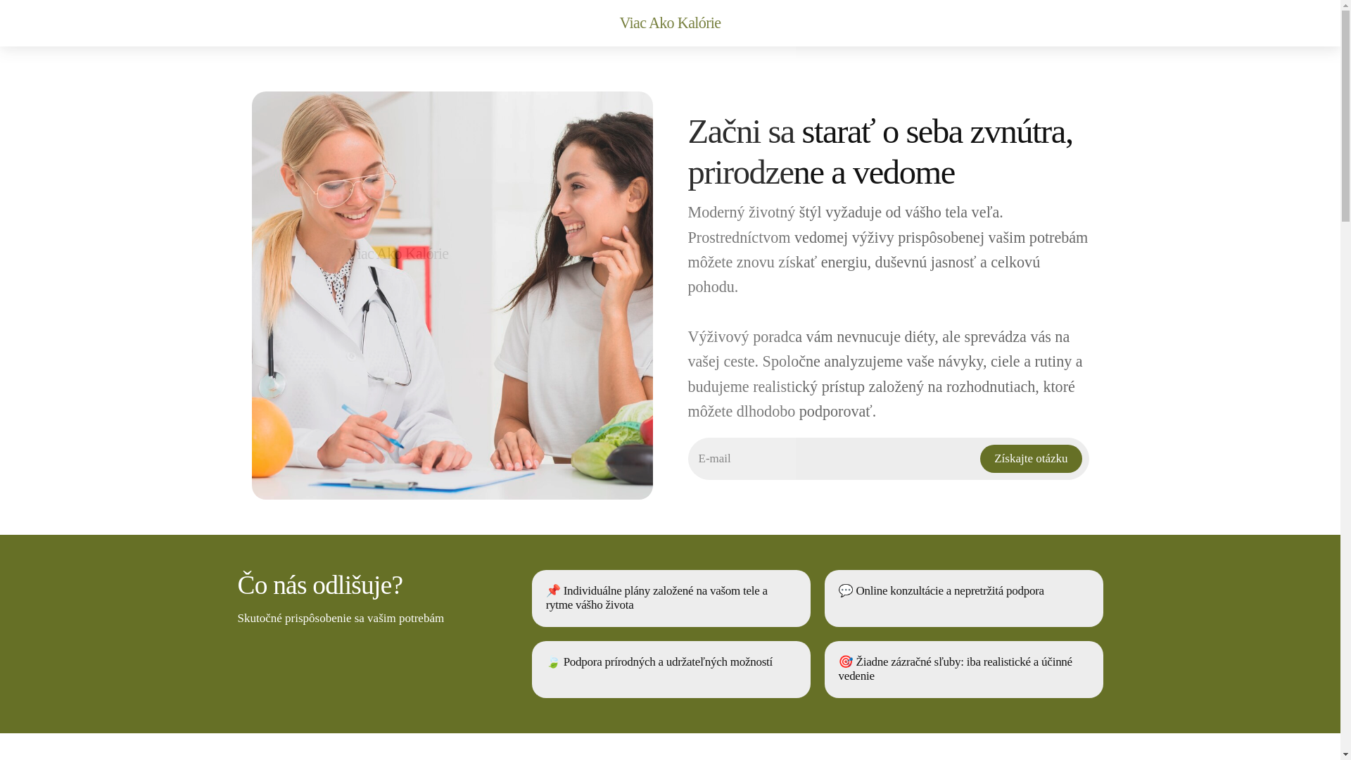 website screenshot of https://viacakokalorie.info/