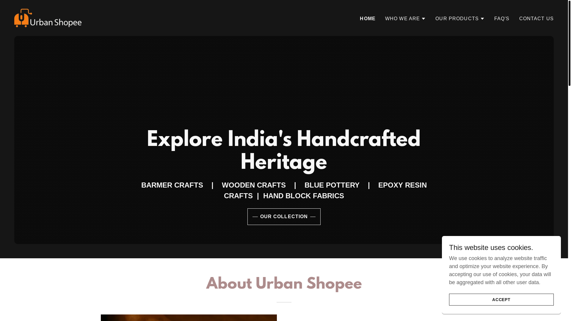 website screenshot of http://urban-shoppe.com/