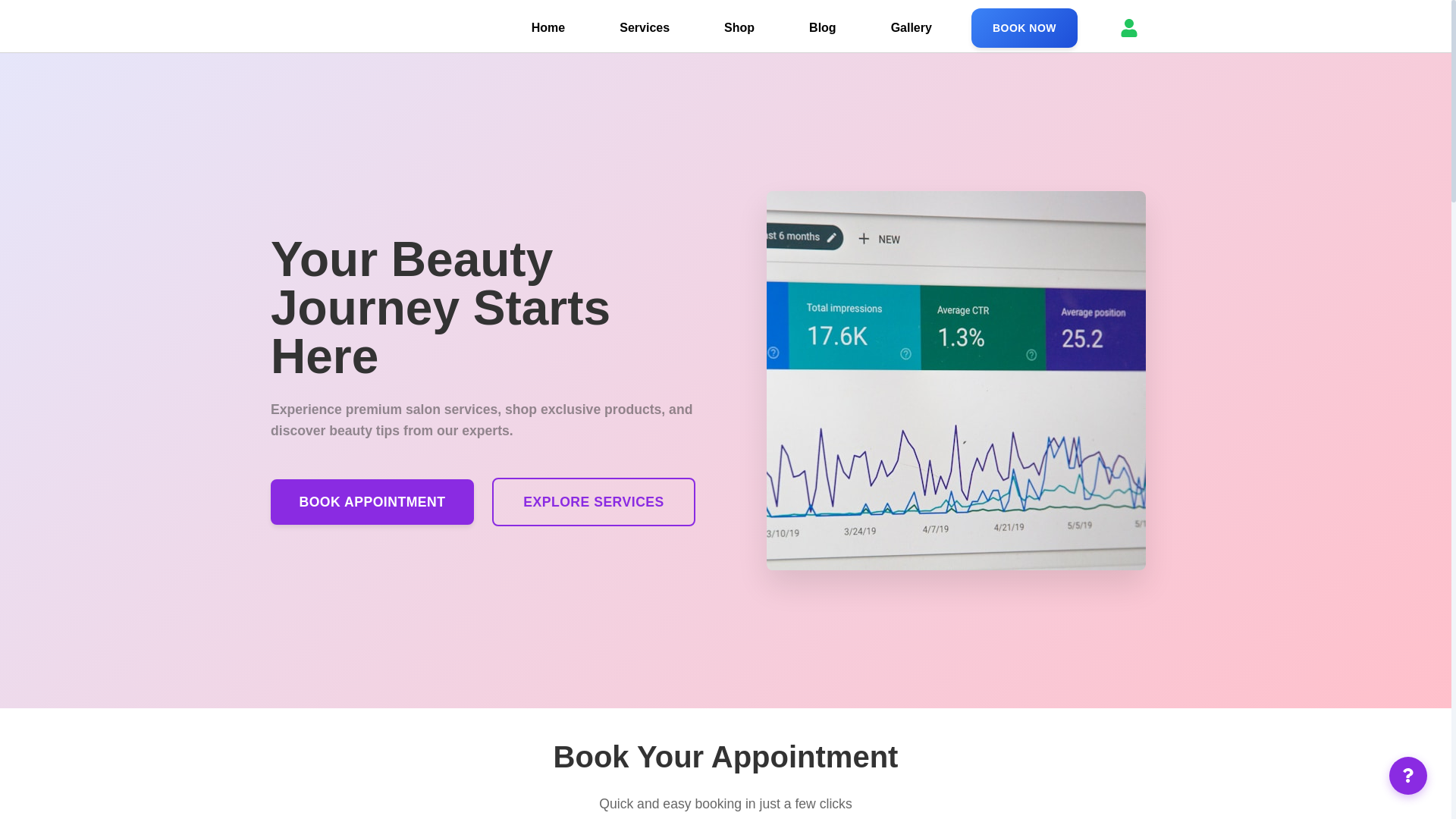 website screenshot of https://salonzz.studio/
