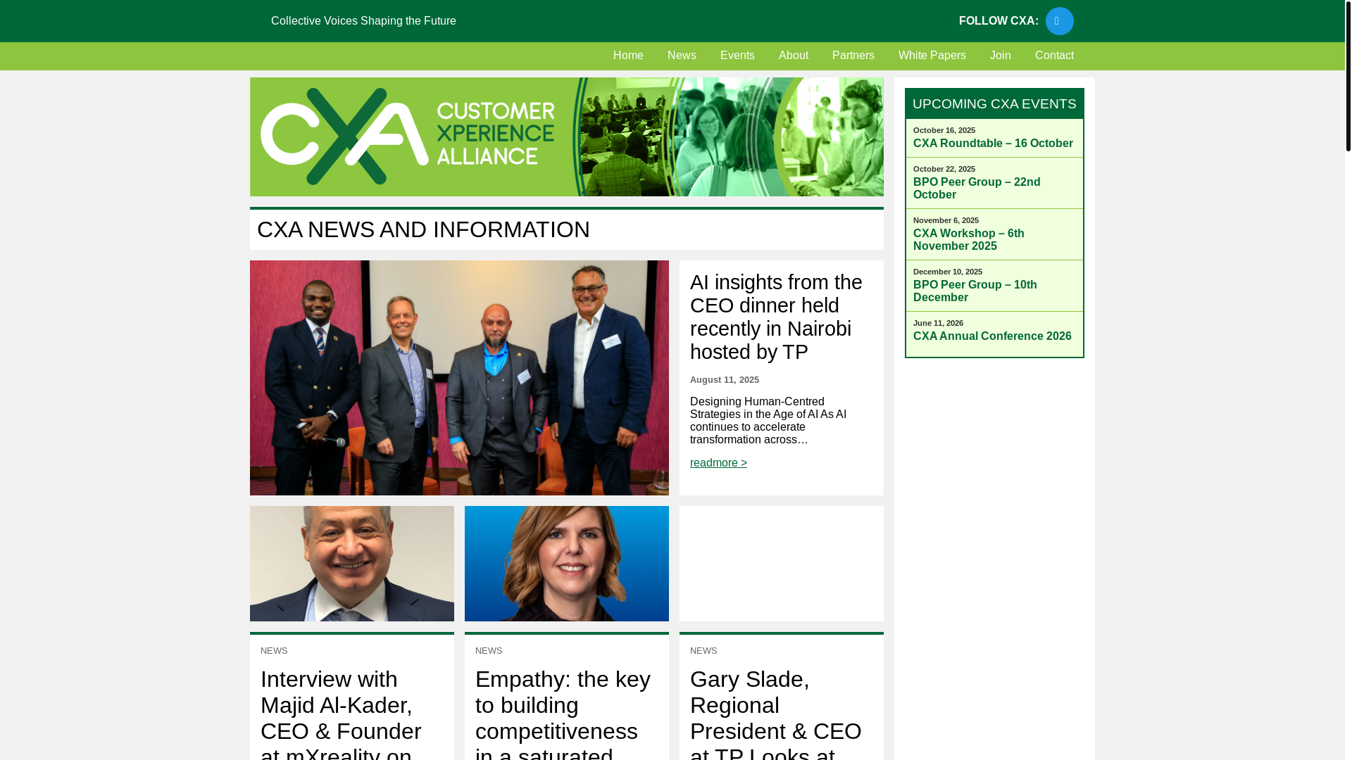 website screenshot of https://cxalliance.org/