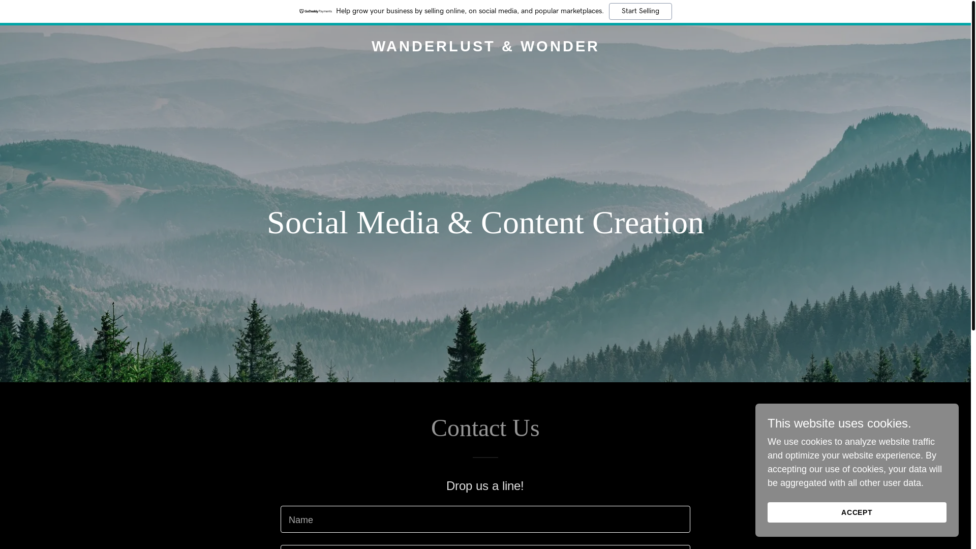 website screenshot of https://sparkthewanderlust.com/