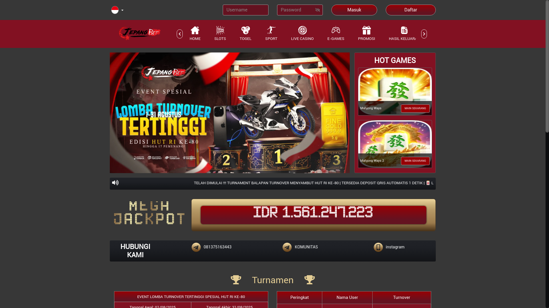 website screenshot of https://97jepangbet.com/