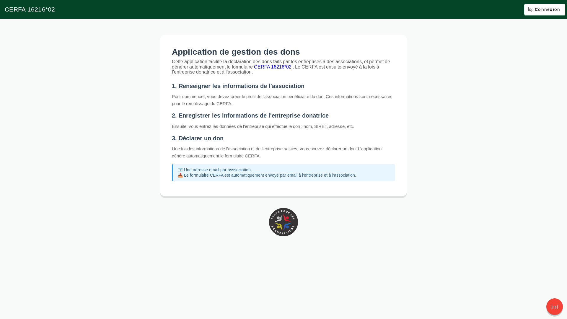 website screenshot of https://cerfa-association.fr/