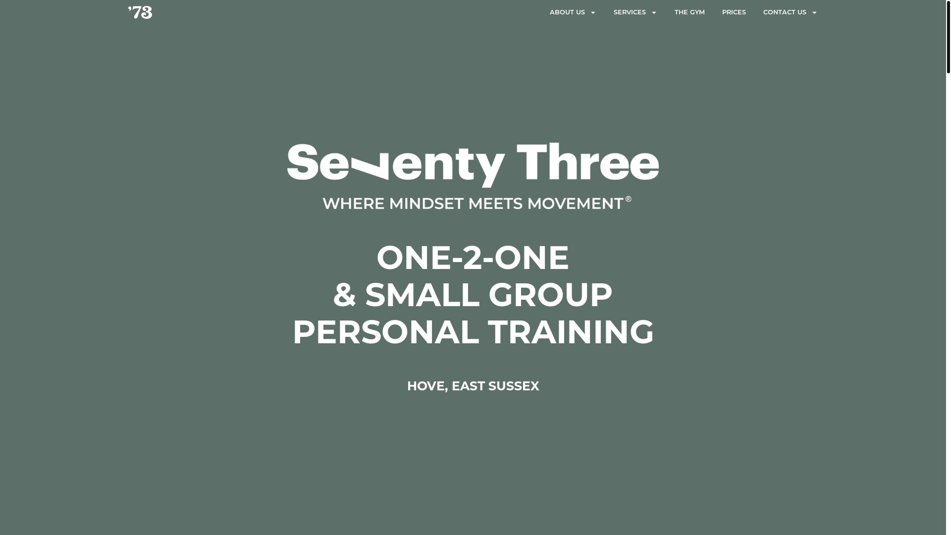 website screenshot of https://seventythreegym.co.uk/
