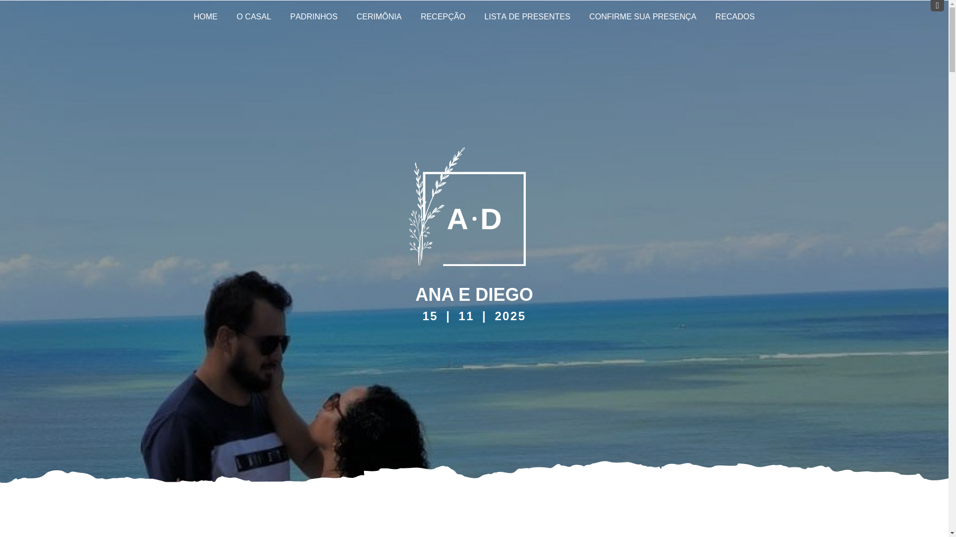 website screenshot of https://anaglaudiaediego.com.br/