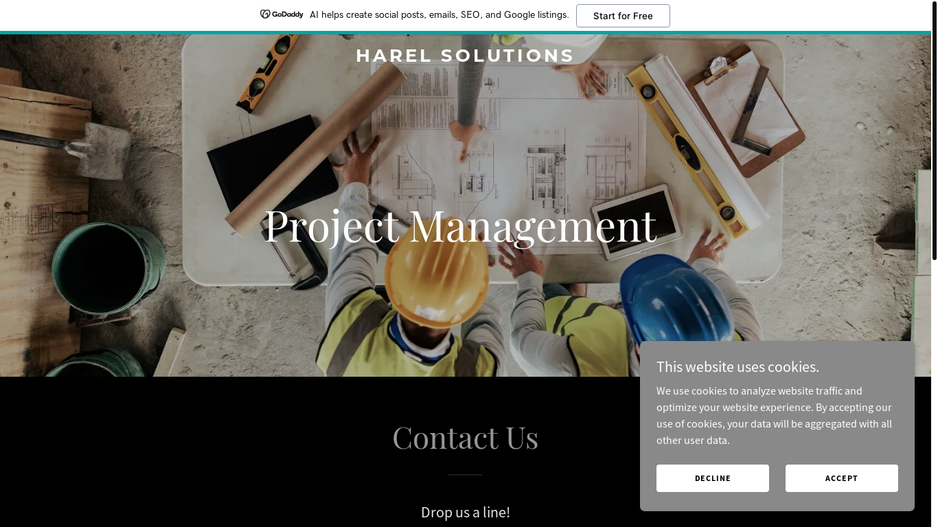 website screenshot of https://harelsolutions.com/