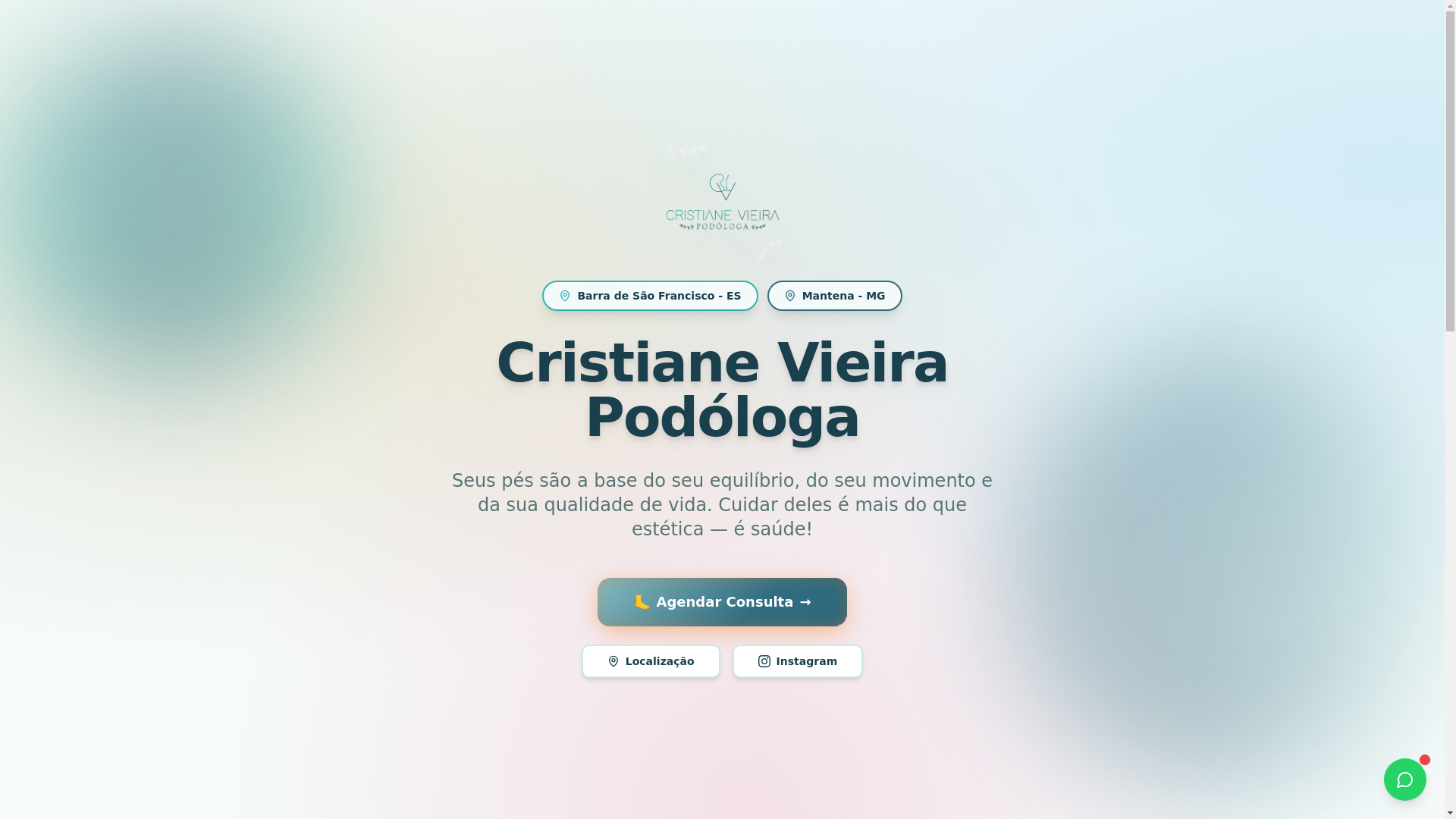 website screenshot of https://cristianevieirapodologa.com.br/