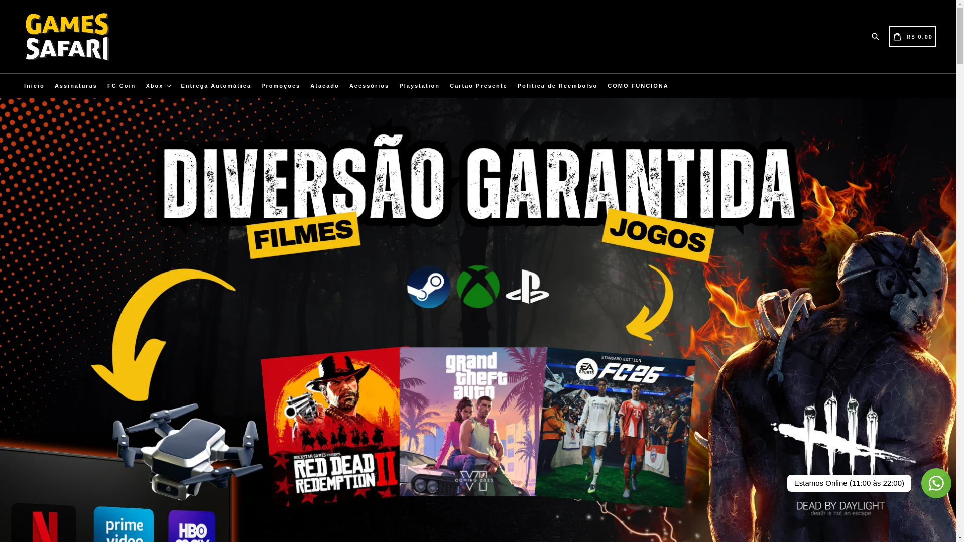 website screenshot of https://gamessafari.com.br/