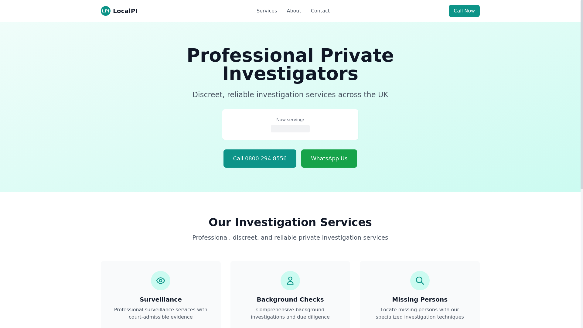 website screenshot of https://localpi-staging-etr.pages.dev/