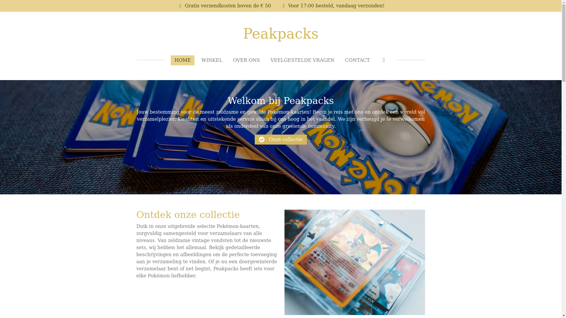 website screenshot of https://peakpacks.nl/