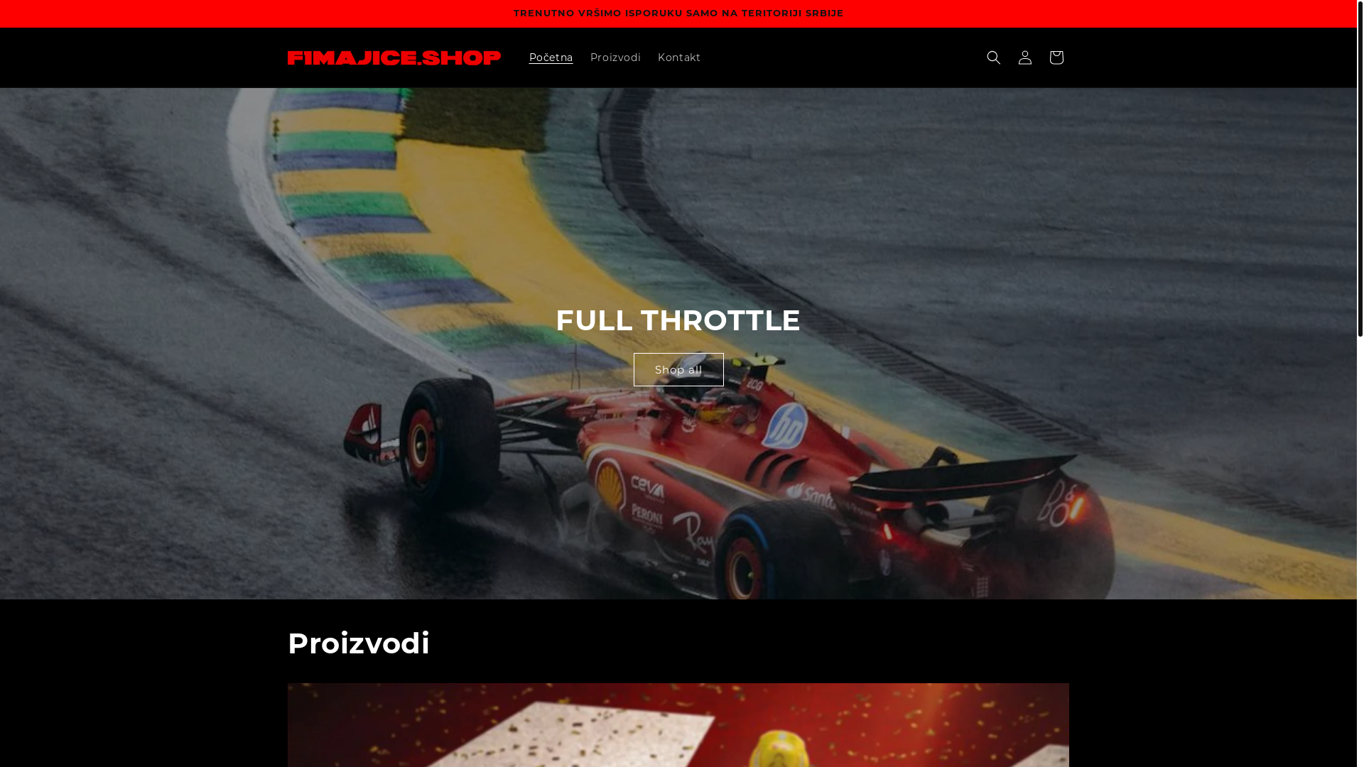 website screenshot of https://f1majice.shop/