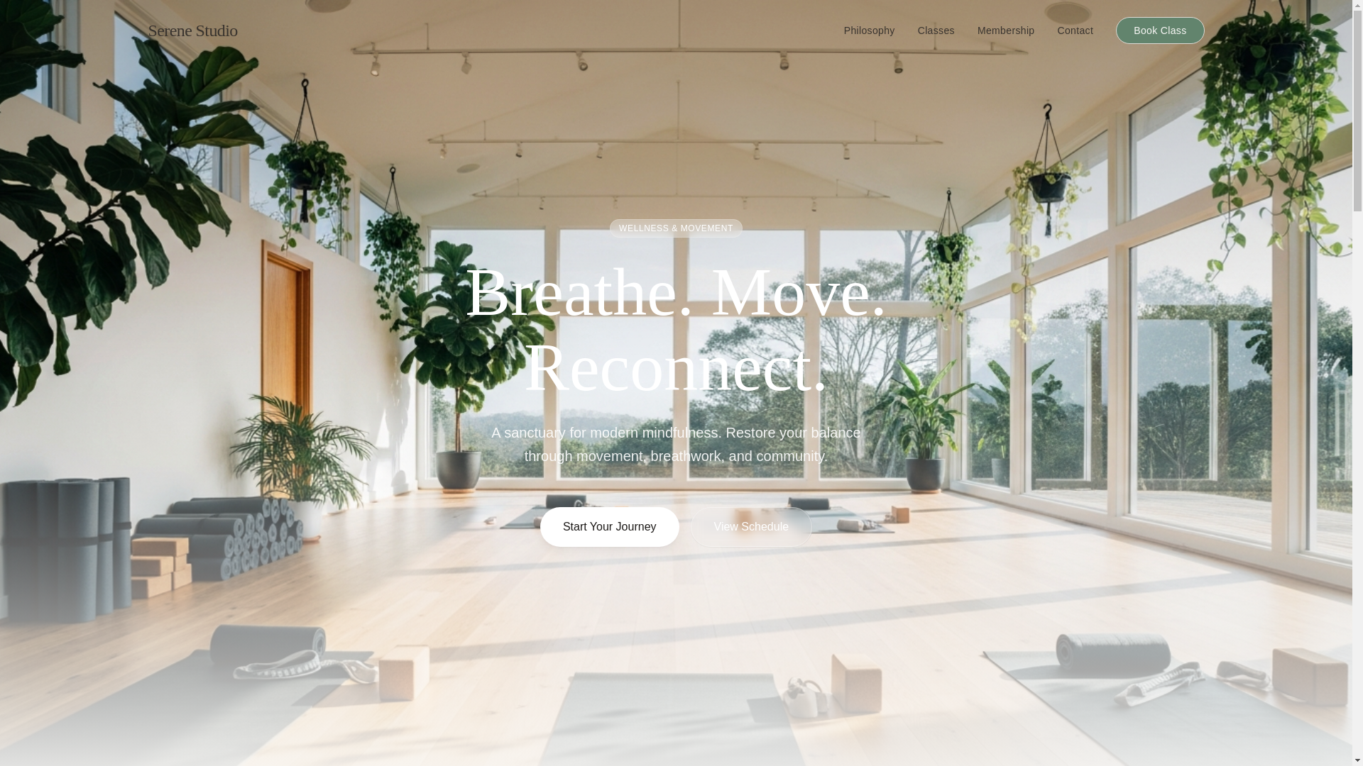 website screenshot of https://zenflowstudio.net/