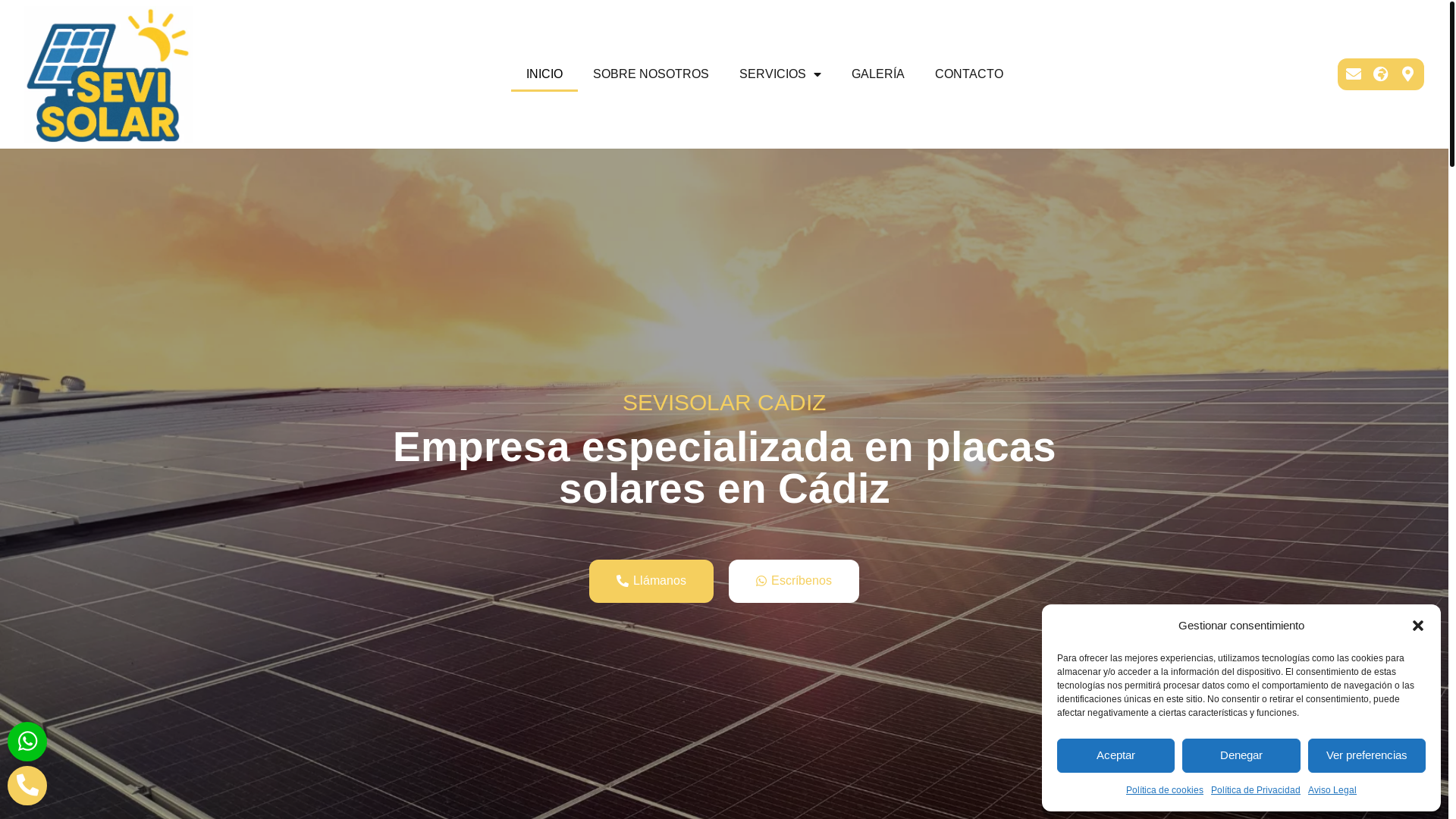 website screenshot of https://sevisolarcadiz.com/