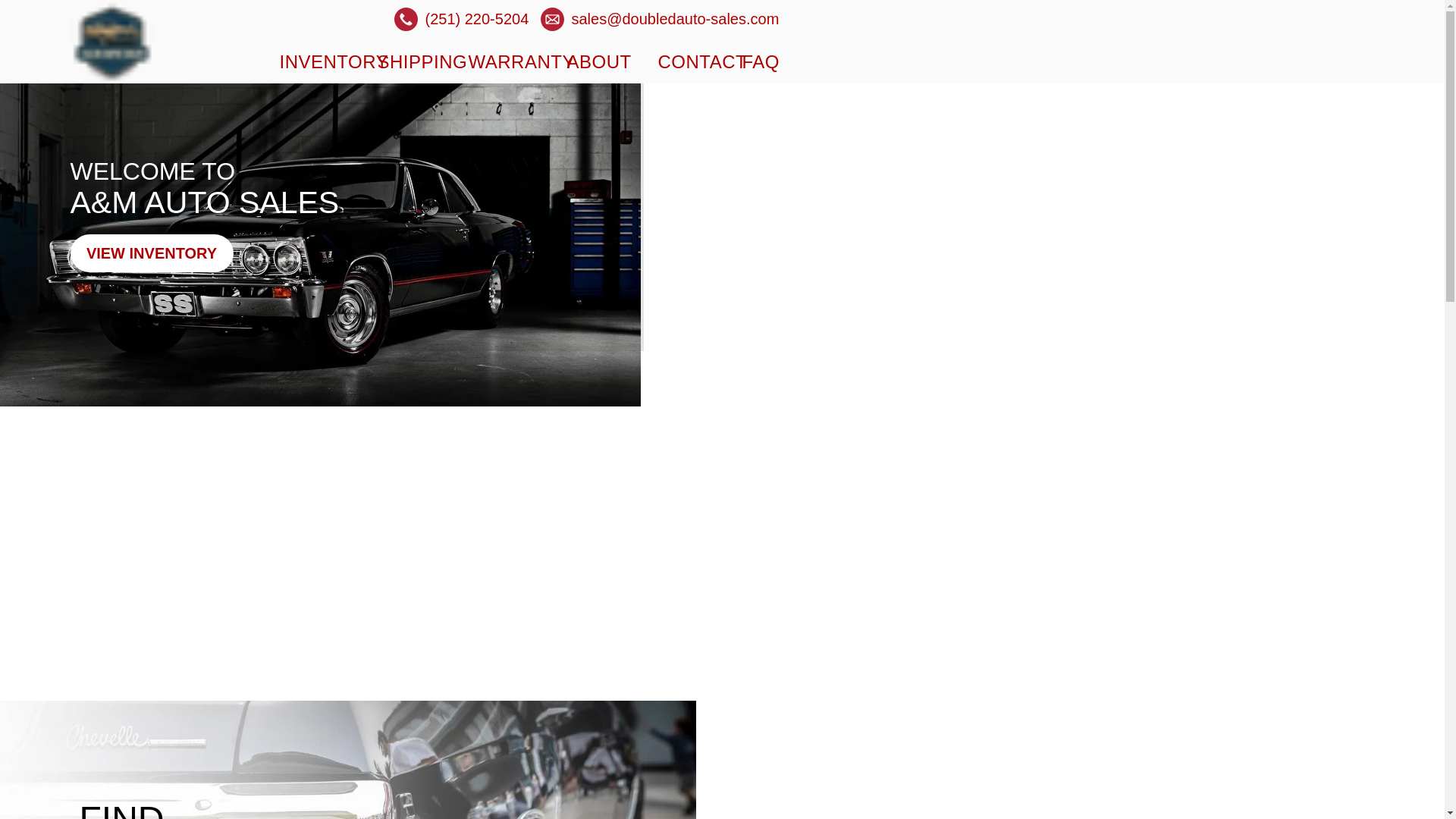 website screenshot of https://aandm-autosales.com/