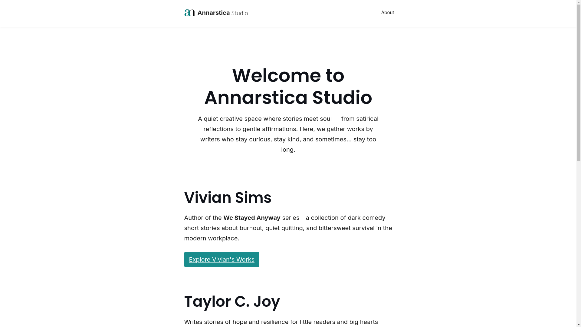 website screenshot of https://annarstica-studio-site.pages.dev/