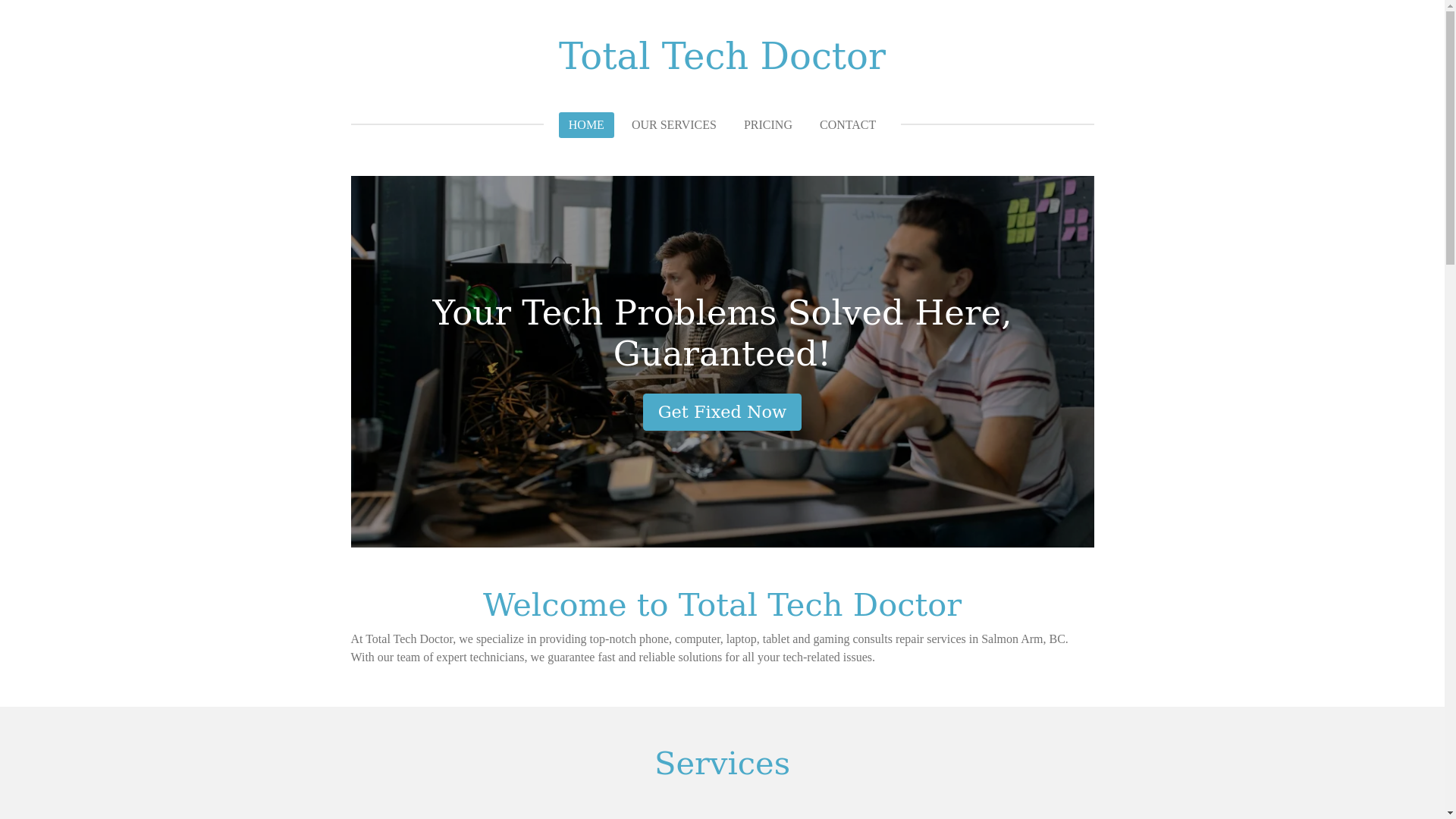 website screenshot of https://totaltechdoctor.com/