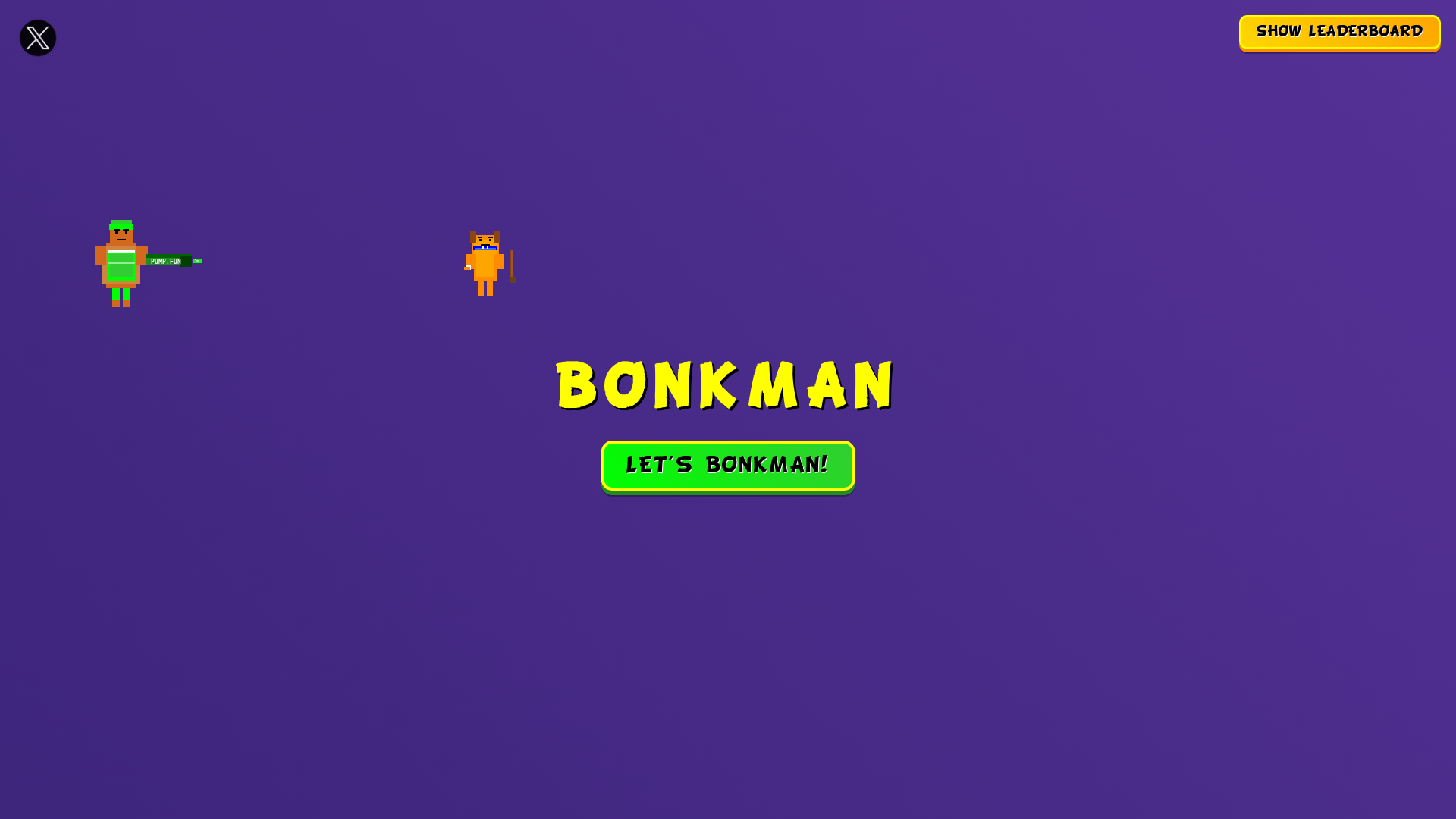 website screenshot of https://playbonkman.fun/