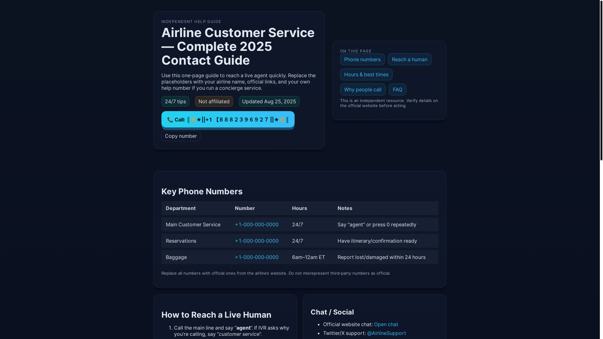 website screenshot of https://official-southwest-airlinescustomersupport.pages.dev/