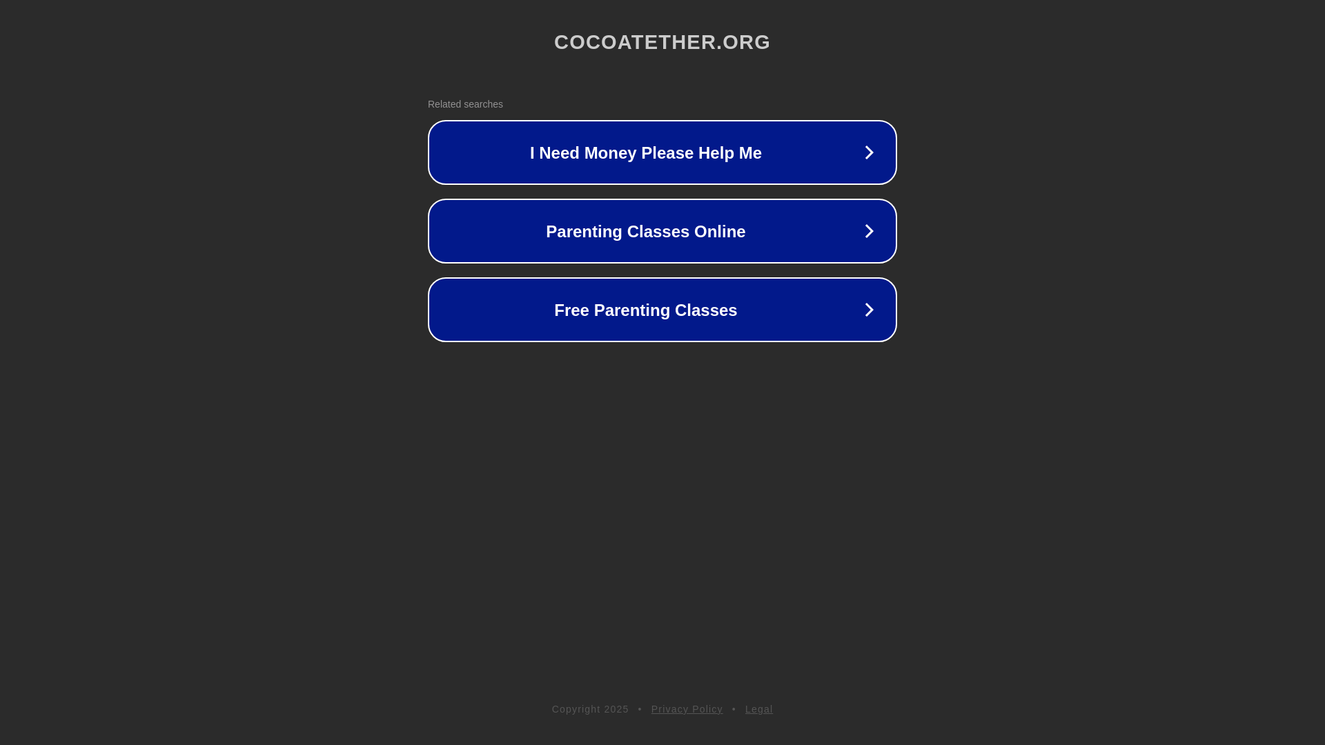 website screenshot of https://cocoatether.org/