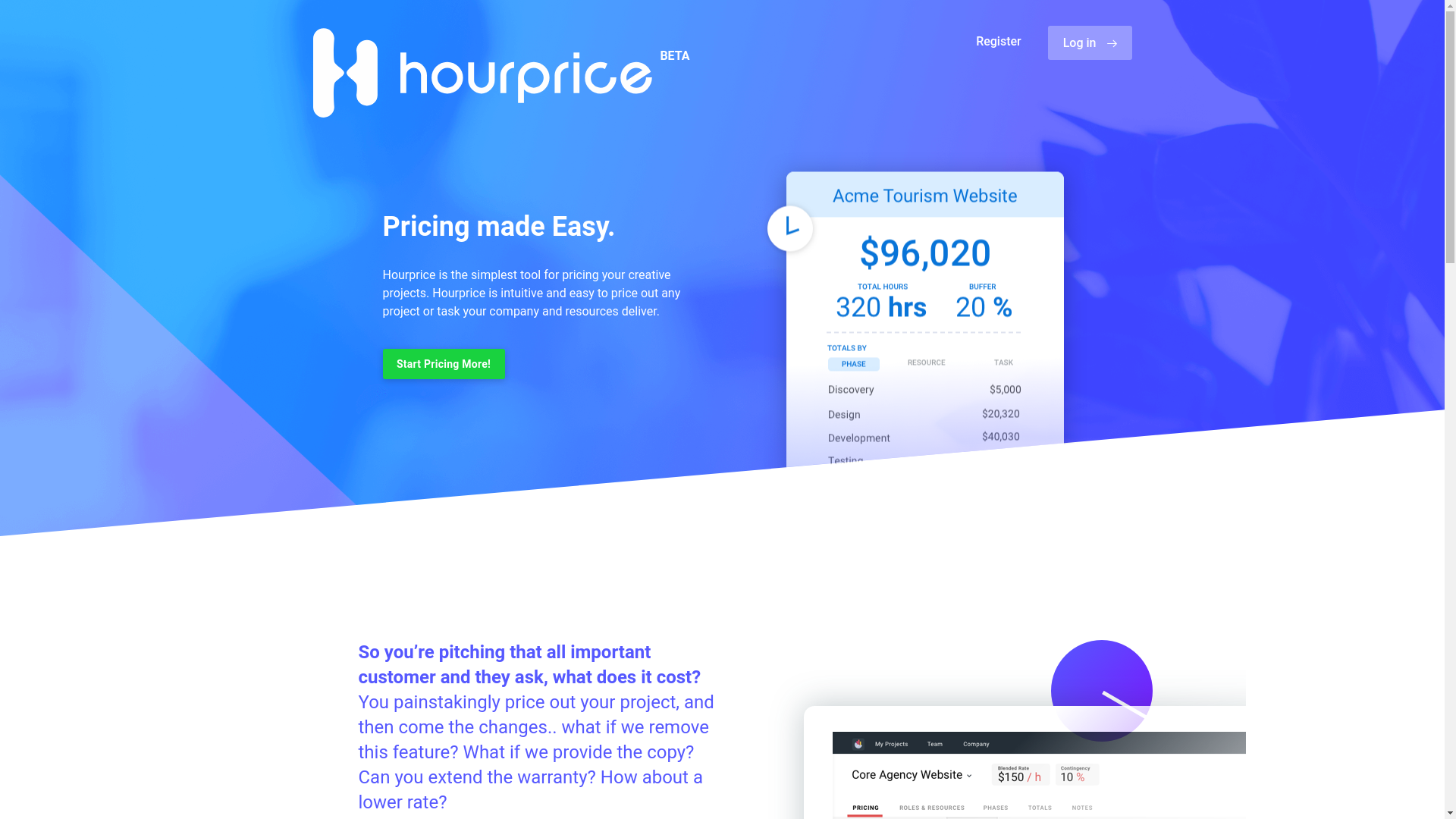 website screenshot of https://hourprice-website-dev.pages.dev/